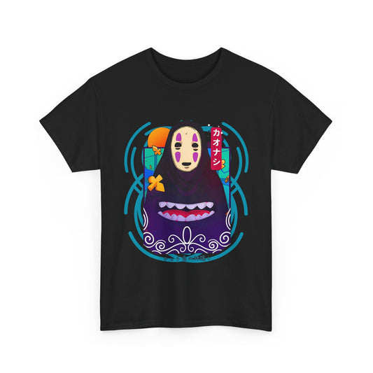 No Face T-Shirt – 100% Cotton Spirited Away Anime Tee for Ghibli Fans