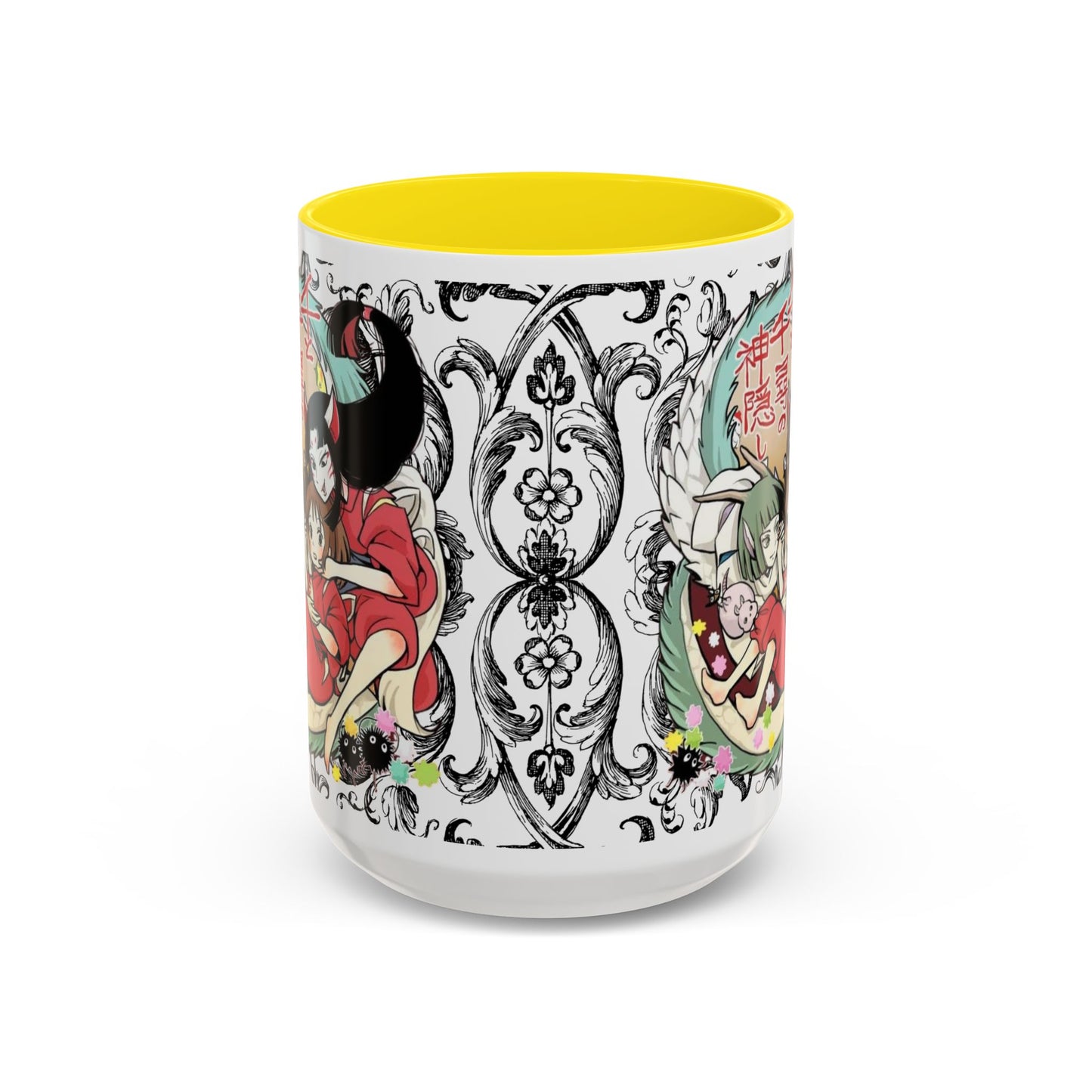 Spirited Away Cool Accent Mug – Studio Ghibli Color Handle Coffee Cup – 11oz & 15oz Ceramic Gift for Anime Fans