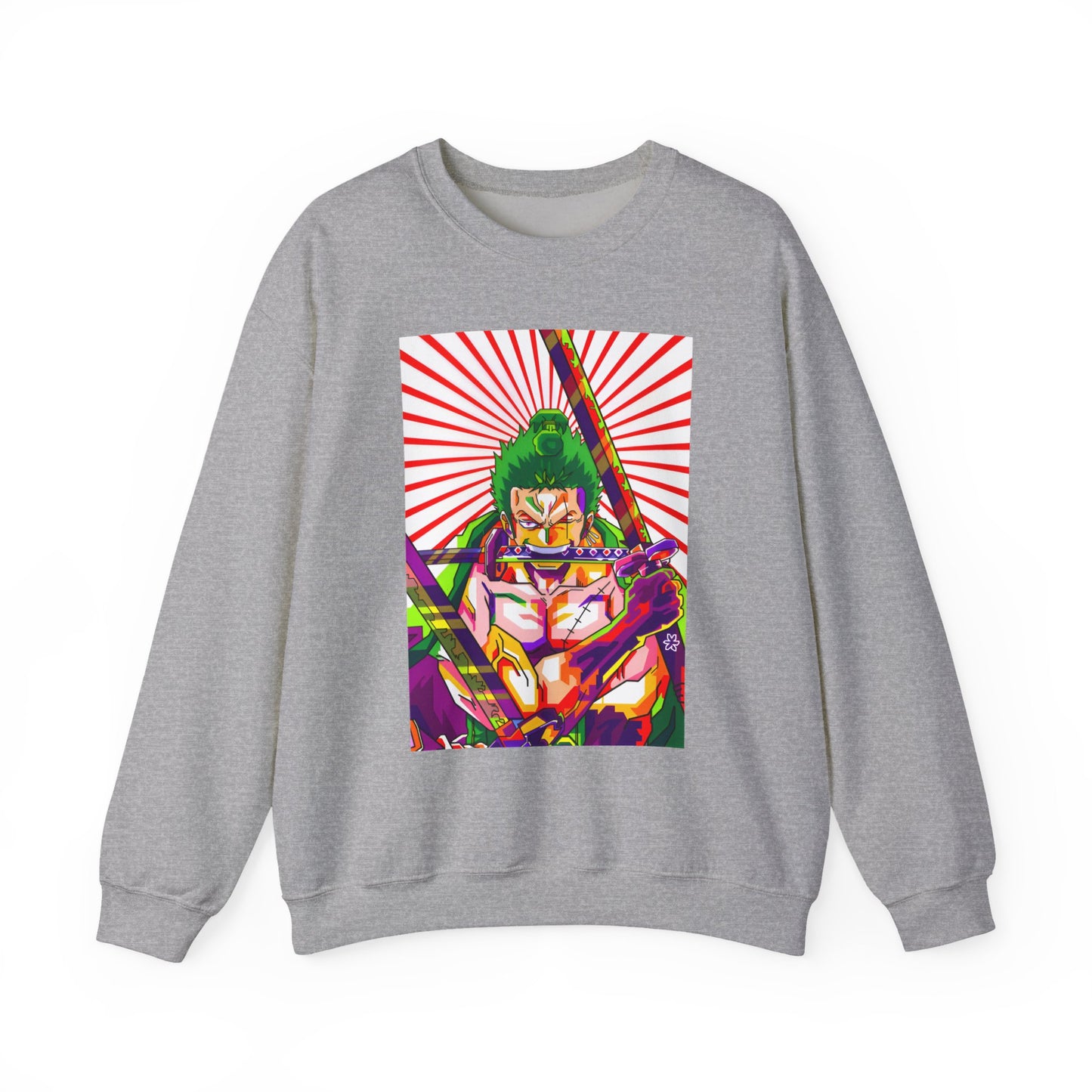 One Piece Zoro Style Sweatshirt – 100% Cotton Anime Pullover for Swordsman Fans