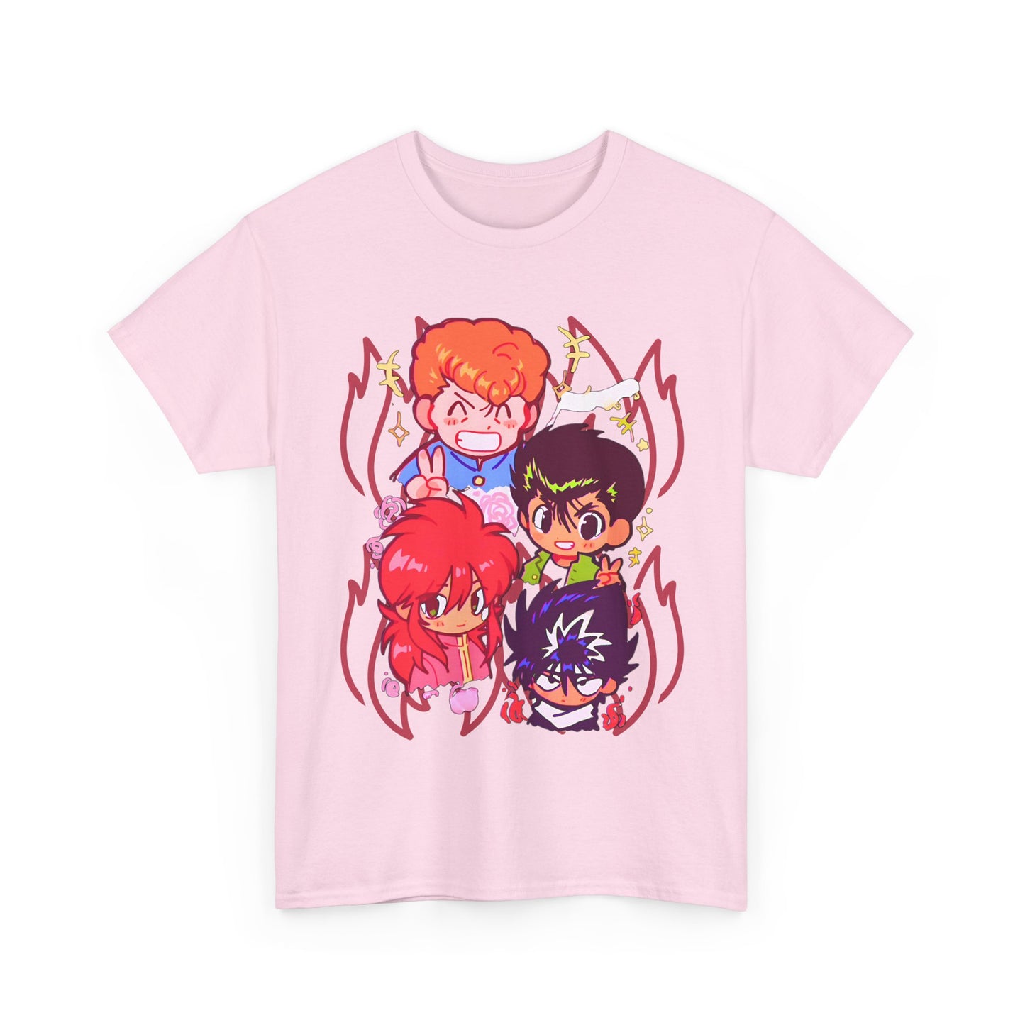 Yu Yu Hakusho T-Shirt – 100% Cotton Retro Anime Tee Featuring Yusuke and Team