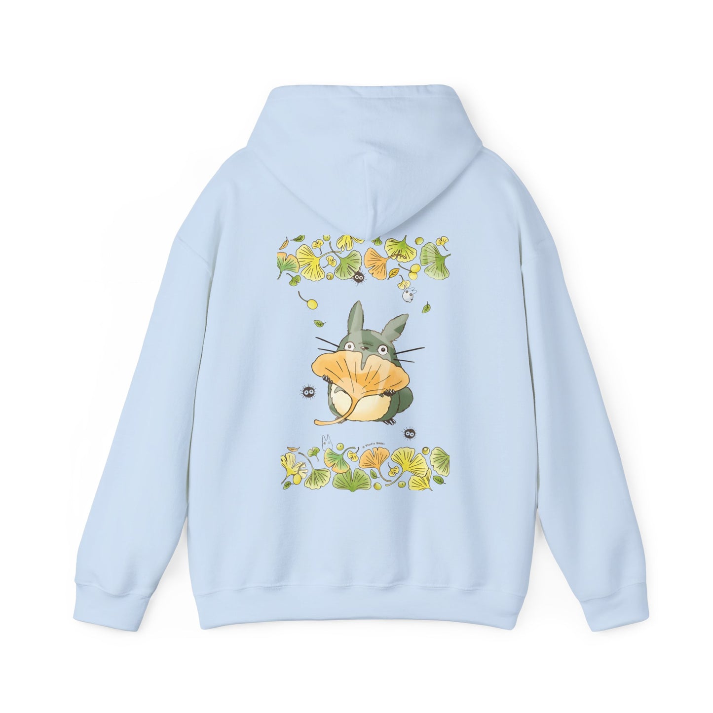 Totoro Flowers Dream Back Print Hoodie – 100% Cotton Gildan 18500 | Studio Ghibli Anime Hoodie