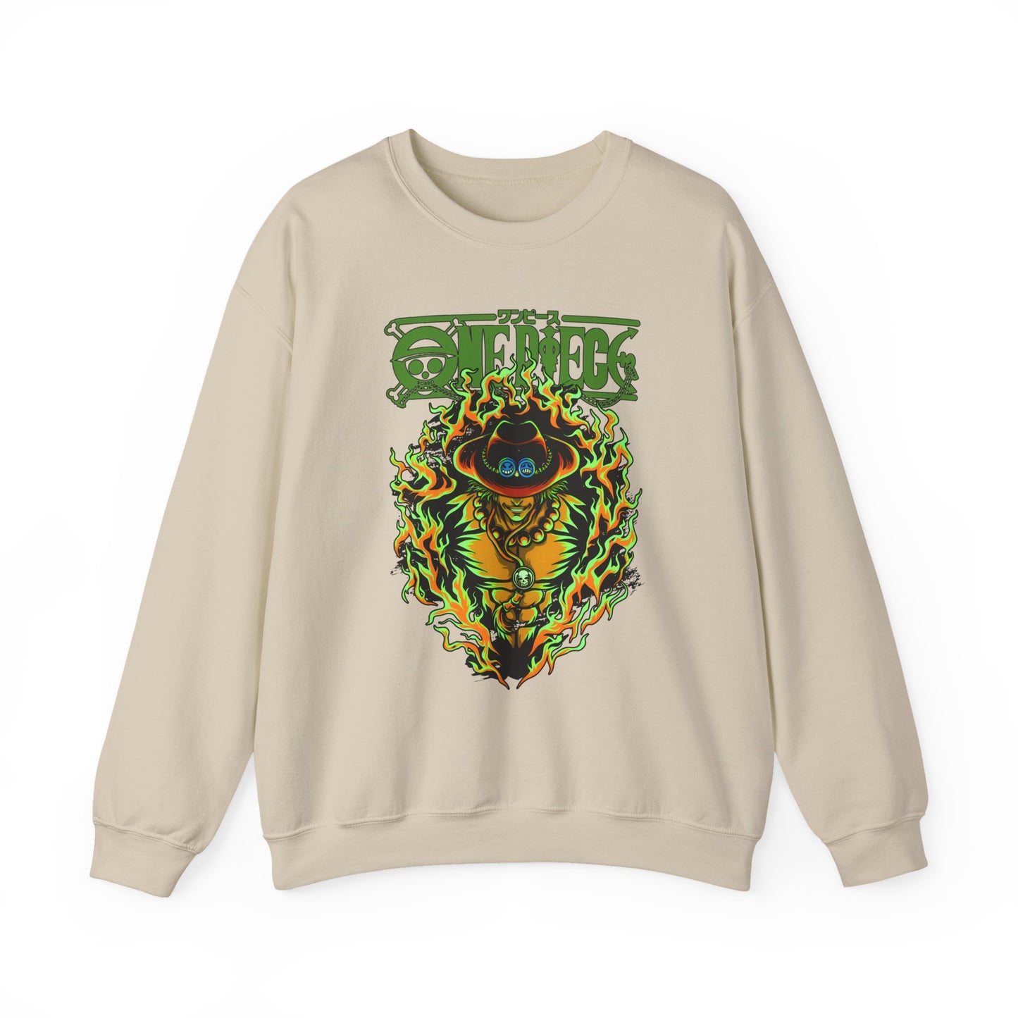 Portgas D. Ace One Piece Sweatshirt – 100% Cotton Anime Pullover for Fire Fist Fans