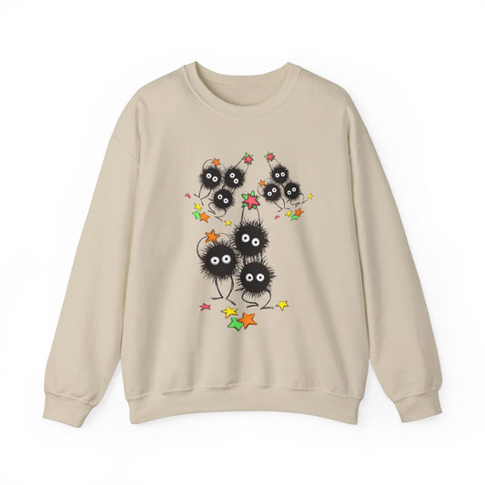 Soot Sprites Fantasy Sweatshirt – 100% Cotton Cozy Anime Pullover for Studio Ghibli Fans