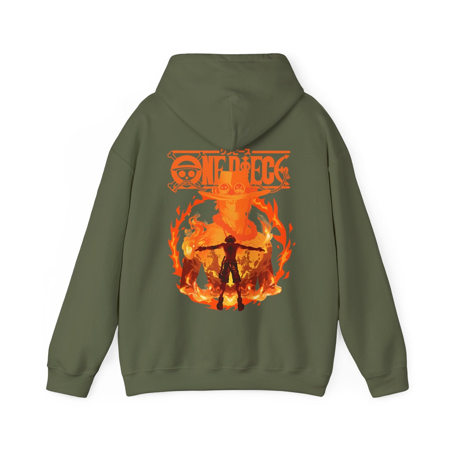 Portgas D. Ace Hoodie 100% Cotton with Back Print – One Piece Anime Hoodie