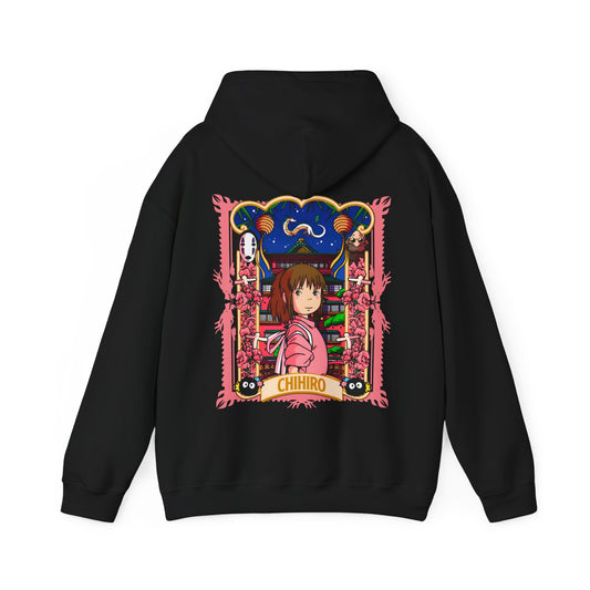 Spirited Away Chihiro Back Print Hoodie – 100% Cotton Studio Ghibli Hoodie for Anime Fans