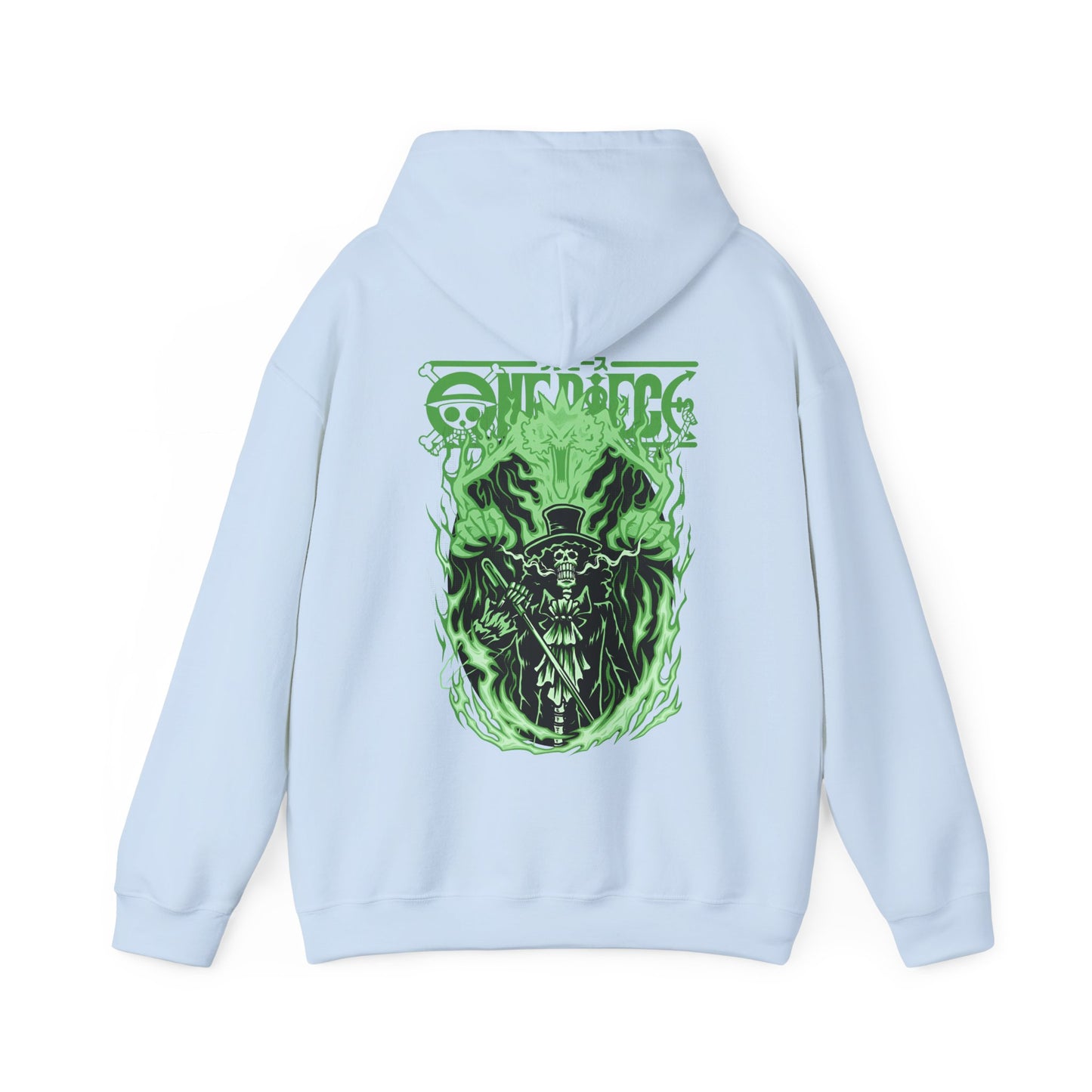 Brook One Piece Hoodie with Back Print – 100% Cotton Anime Pullover for Soul King Fans