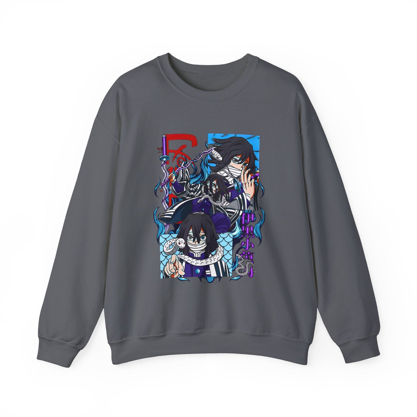 Obanai Iguro Demon Slayer Sweatshirt – 100% Cotton Serpent Hashira Anime Pullover