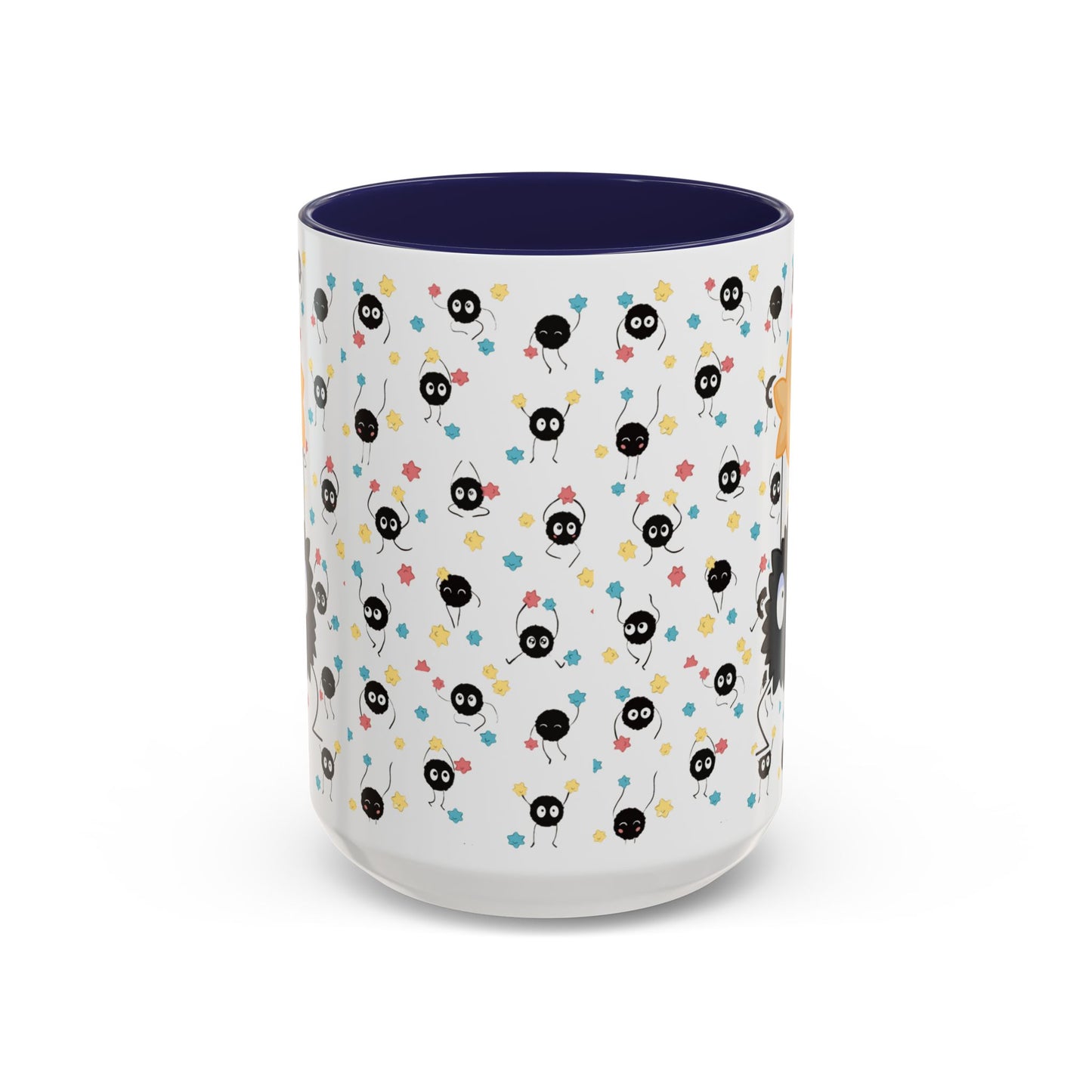 Soot Sprites Accent Mug – Studio Ghibli Color Handle Cup – 11oz & 15oz Ceramic Anime Gift