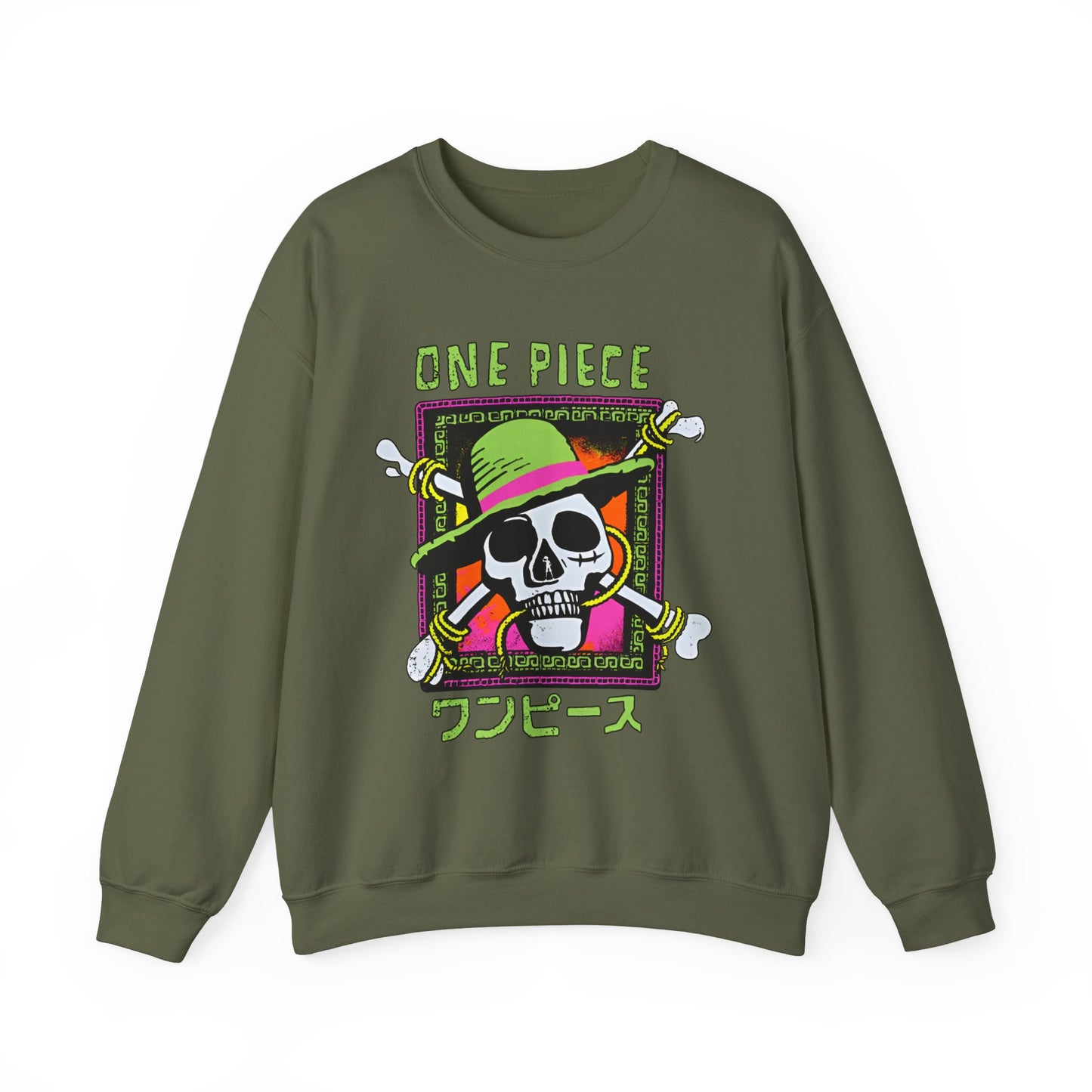 Straw Hat Pirates One Piece Sweatshirt – 100% Cotton Anime Crewneck for Fans