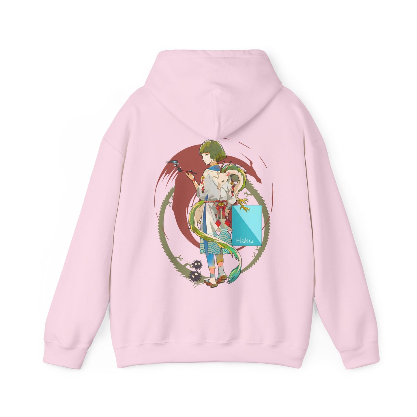 Haku Spirited Away Back Print Hoodie – 100% Cotton Studio Ghibli Hoodie for Anime and Fantasy Lovers