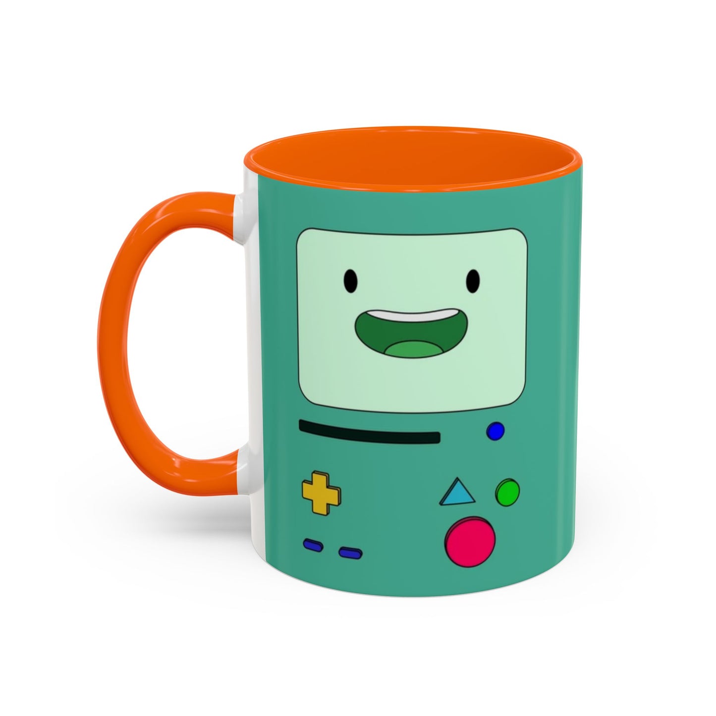 BMO Adventure Time Accent Handle Mug – Colorful Beemo Cup – 11oz & 15oz Ceramic Gift for Cartoon Fans