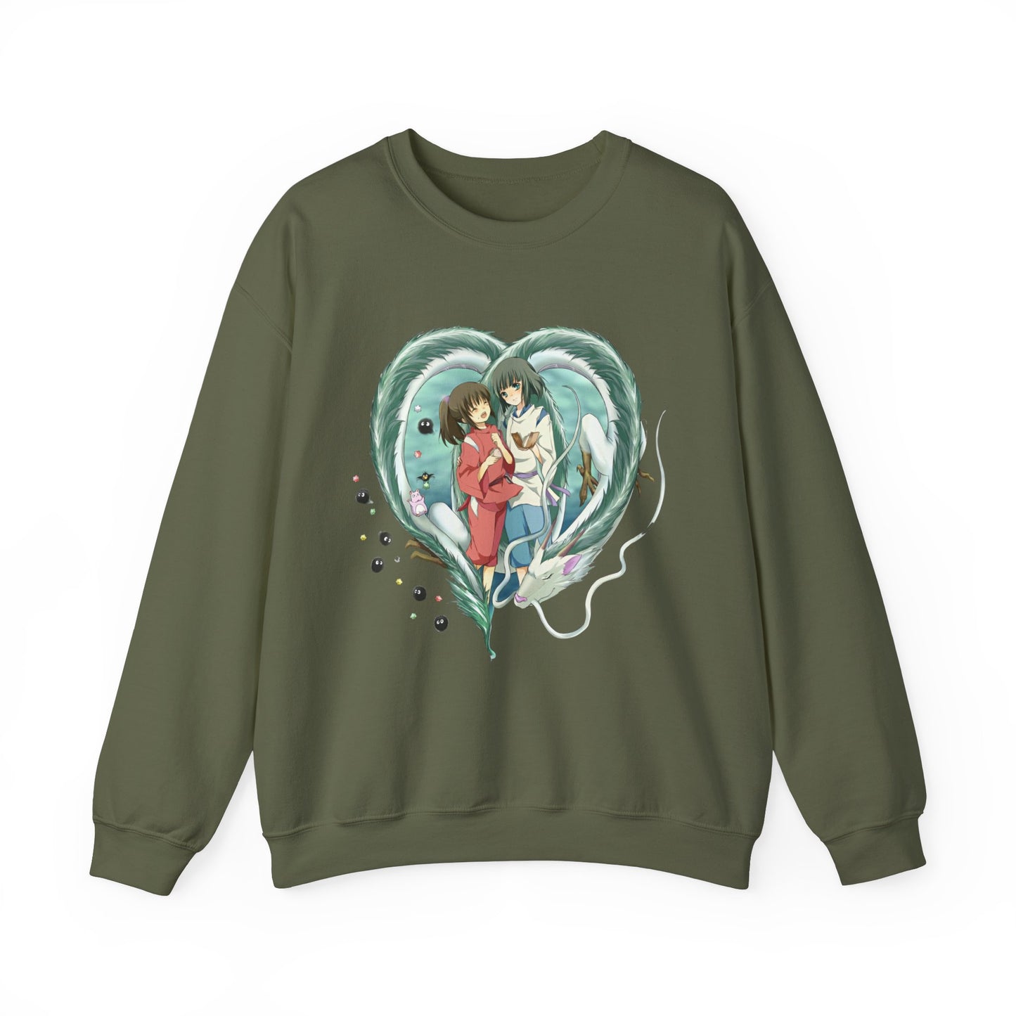Chihiro and Haku Love Sweatshirt – 100% Cotton Spirited Away Anime Pullover for Studio Ghibli Fans