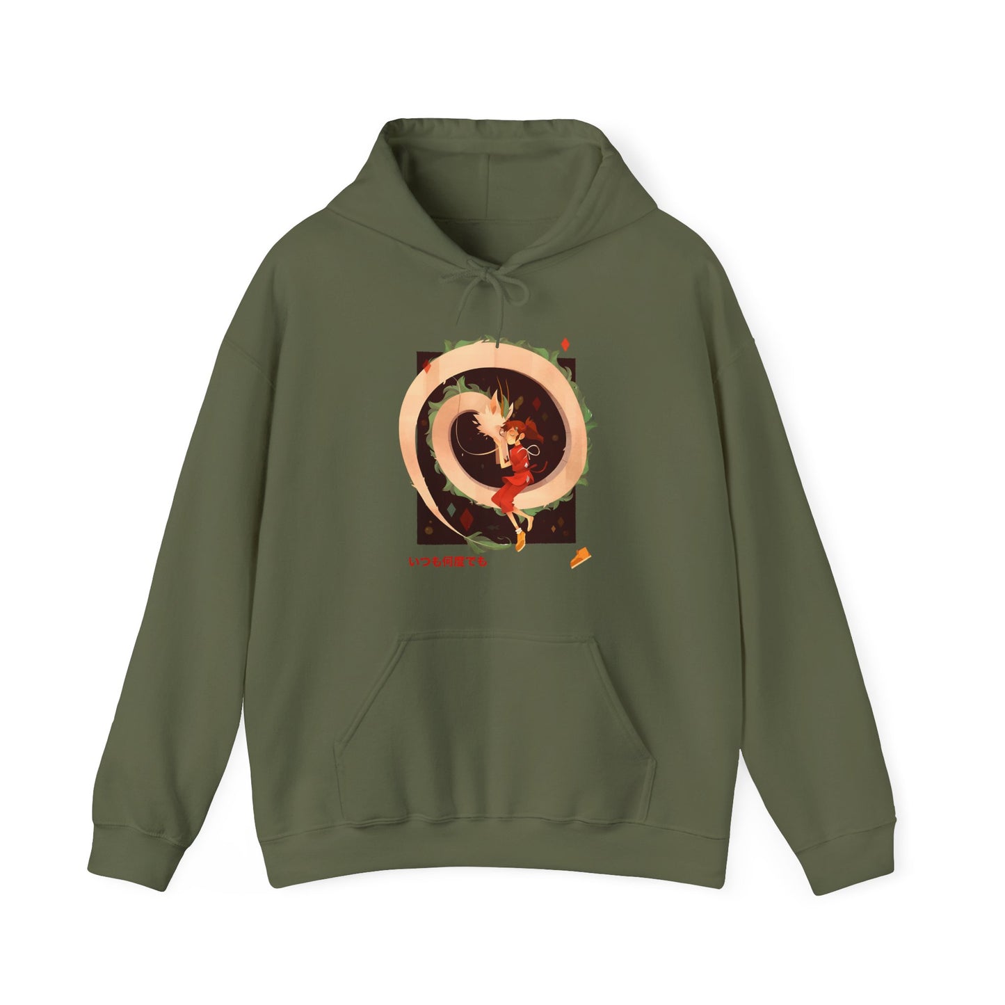 Spirited Away Love Hoodie – 100% Cotton Anime Hoodie Featuring Chihiro and Haku from Studio Ghibli