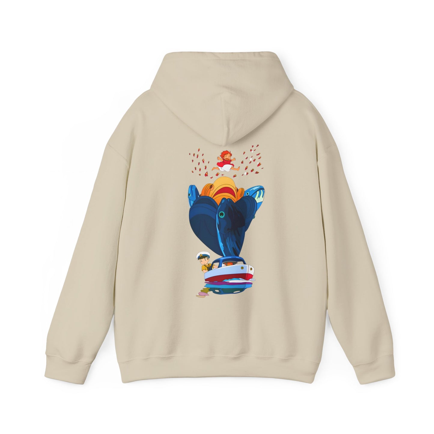 Ponyo and Sosuke Sea Dreams Back Print Hoodie – 100% Cotton Studio Ghibli Ocean Anime Apparel