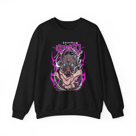 Inosuke Hashibira Demon Slayer Sweatshirt – 100% Cotton Anime Pullover for Boar Head Fans