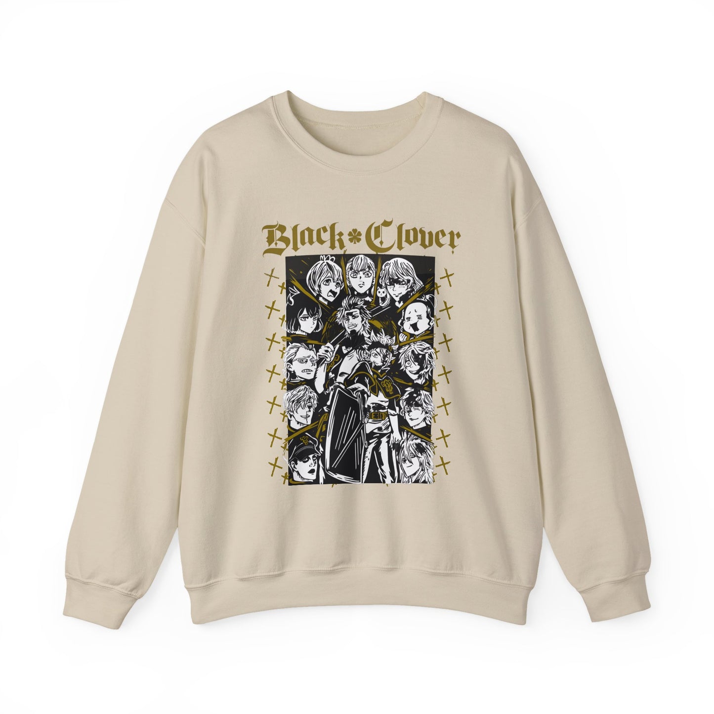 Black Clover Characters Sweatshirt – 100% Cotton Anime Pullover – Asta Yuno Noelle Crewneck for Fans