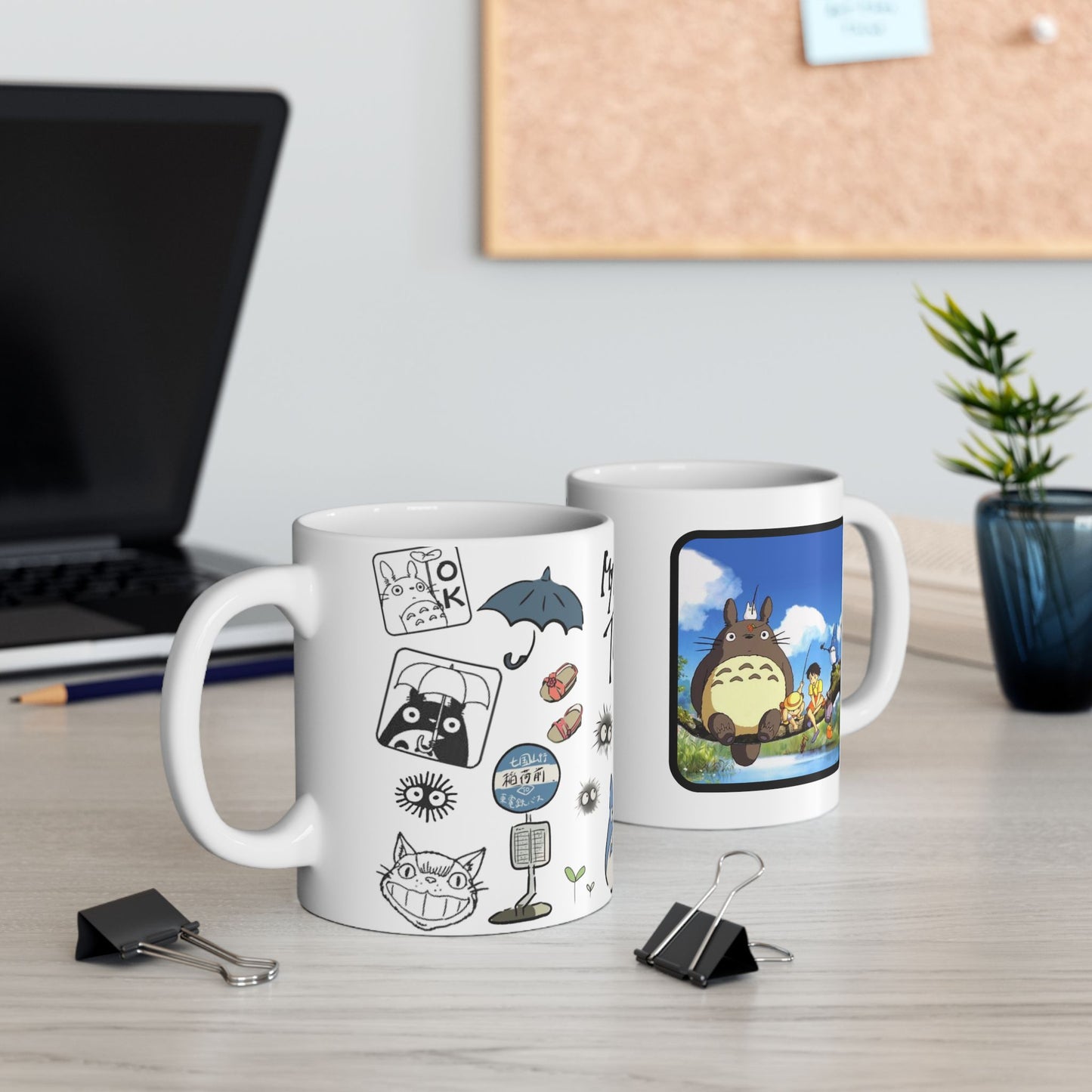 My Neighbor Totoro Collage Mug – Studio Ghibli Coffee Cup 11oz & 15oz – Cute Anime Gift for Totoro Fans