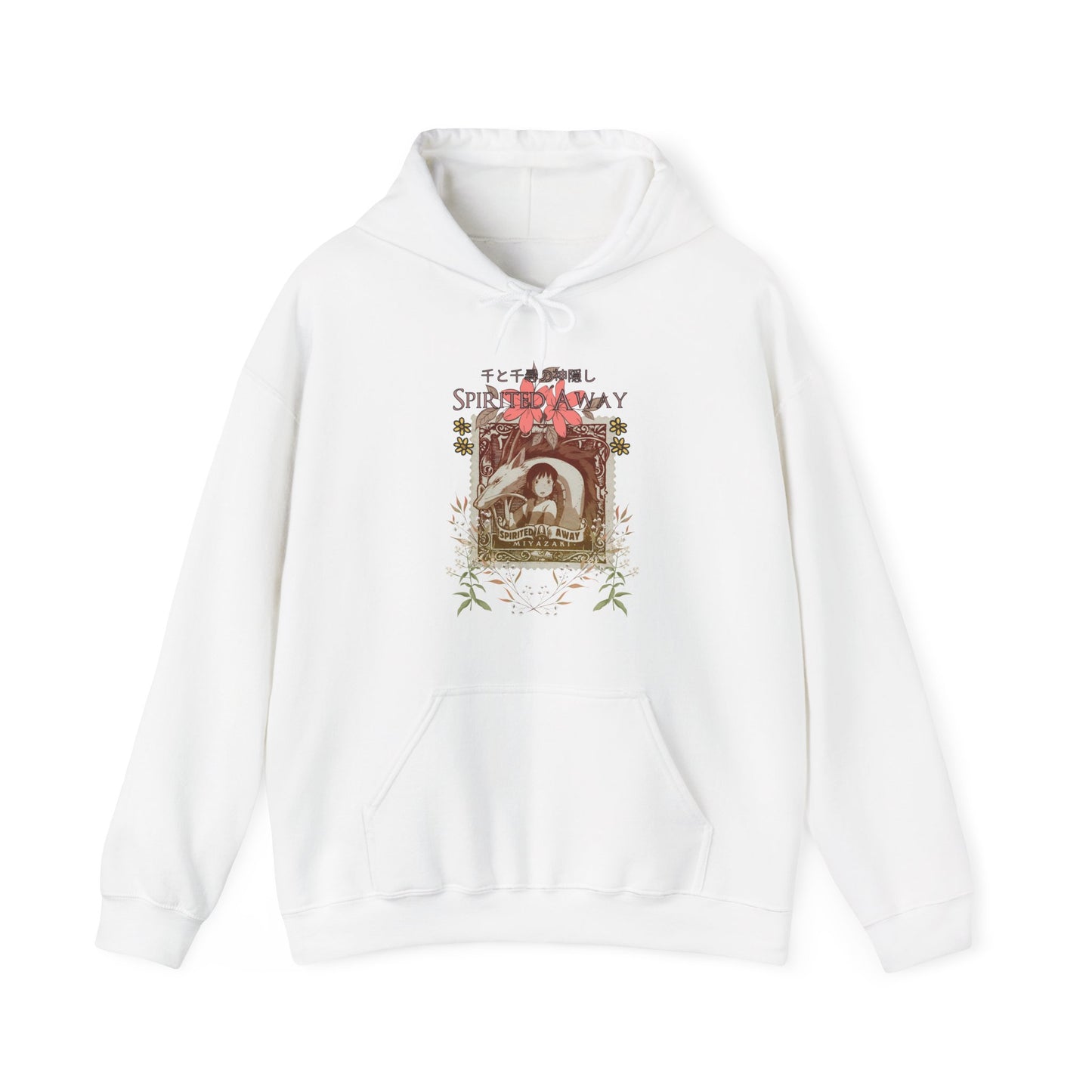 Spirited Away Philately Hoodie – 100% Cotton Anime Hoodie with Stamp-Inspired Design for Ghibli Fans
