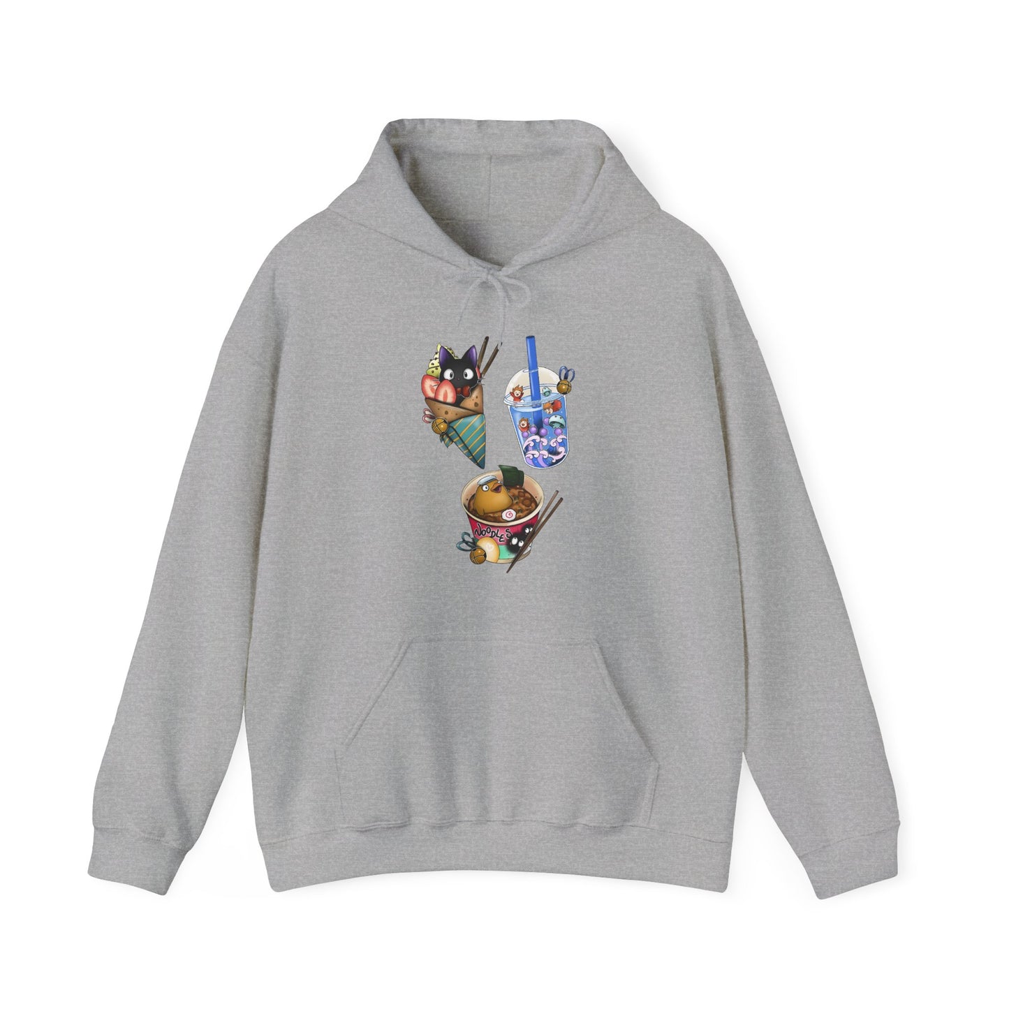 Studio Ghibli Food Hoodie – 100% Cotton Anime Hooded Sweatshirt Featuring Iconic Ghibli Dishes
