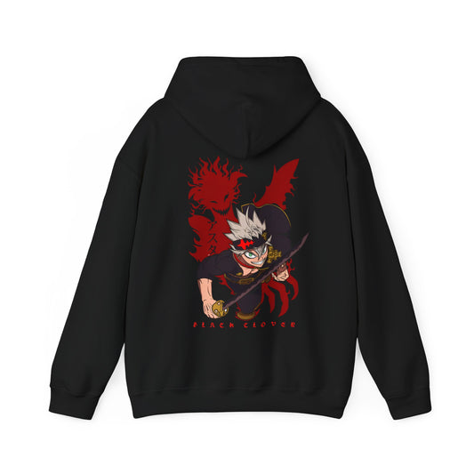 Asta Black Clover Back Print Hoodie – 100% Cotton Anime Pullover for Shonen Fans