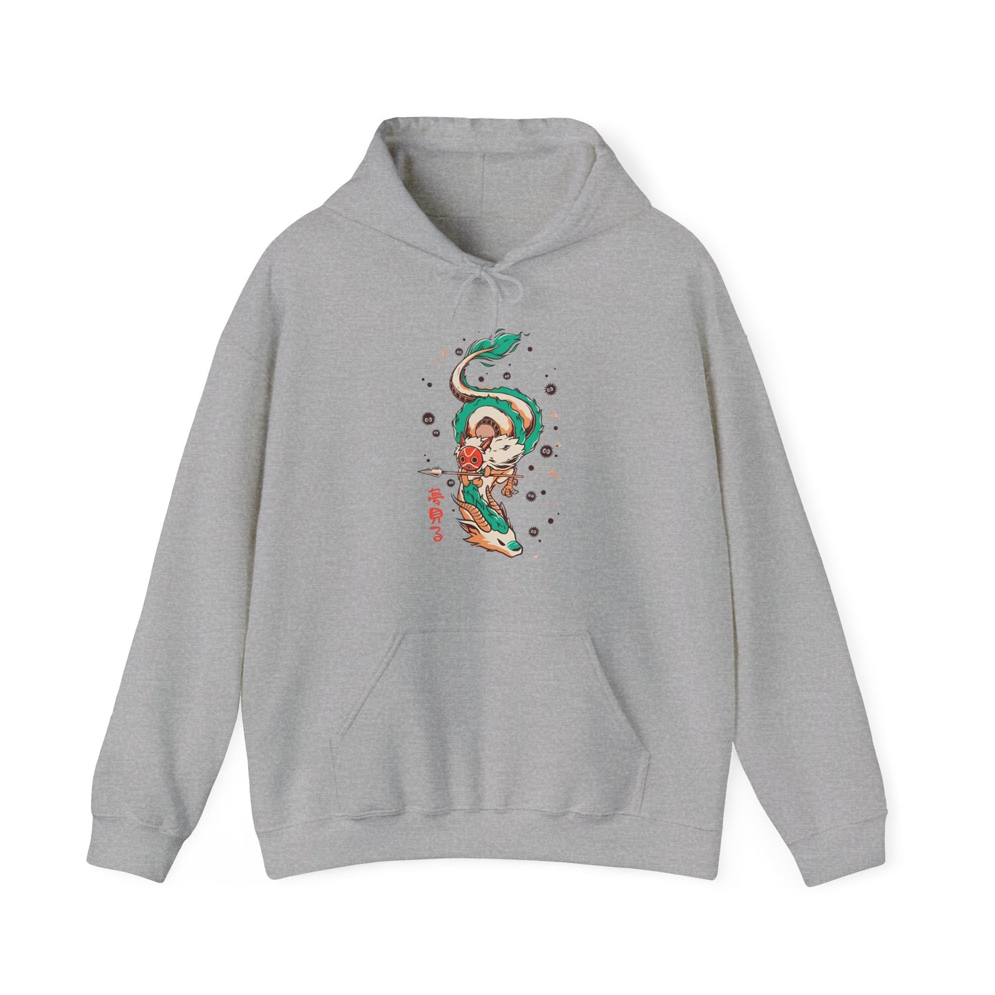Haku and Princess Mononoke Hoodie – 100% Cotton Studio Ghibli Anime Hoodie for Fans