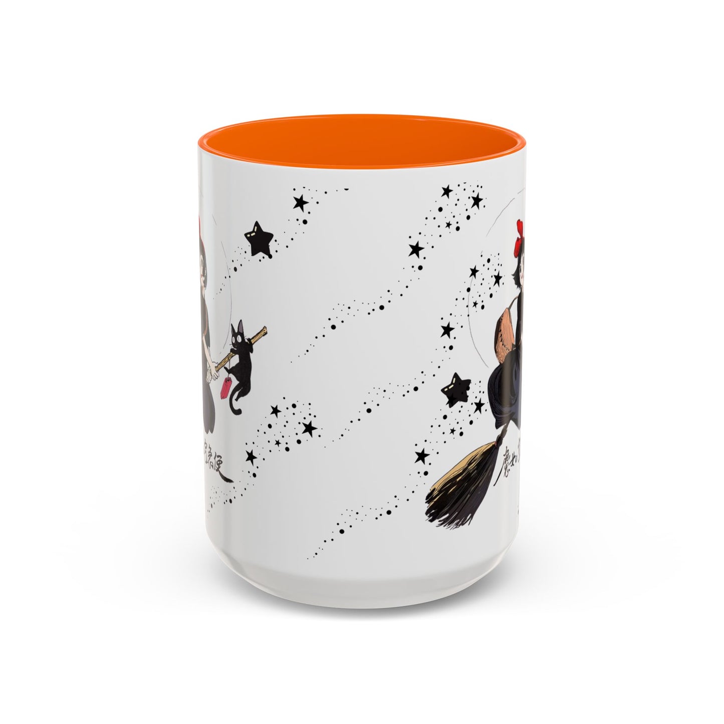 Kiki’s Delivery Service Accent Mug – 11oz & 15oz Ceramic Cup with Colored Handle – Studio Ghibli Anime Gift