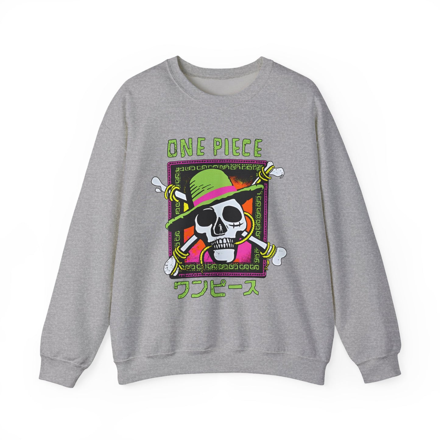 Straw Hat Pirates One Piece Sweatshirt – 100% Cotton Anime Crewneck for Fans