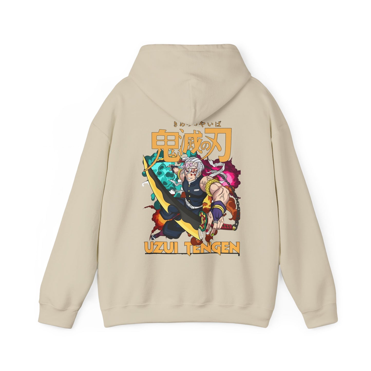 Uzui Tengen Back Print Hoodie – 100% Cotton Demon Slayer Anime Pullover for Kimetsu no Yaiba Fans