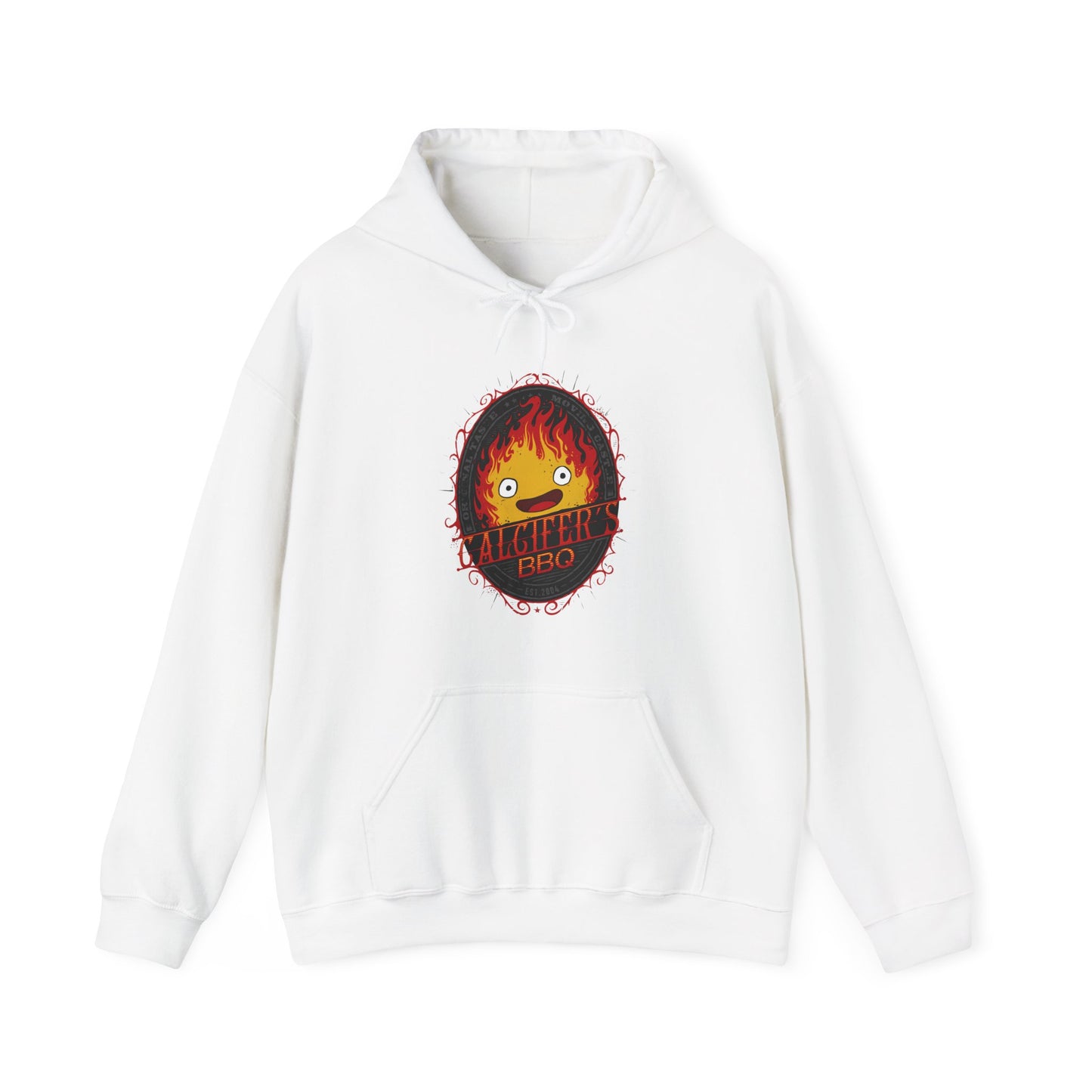 Calcifer BBQ Demon Flame Hoodie – 100% Cotton Studio Ghibli Funny Anime Hoodie