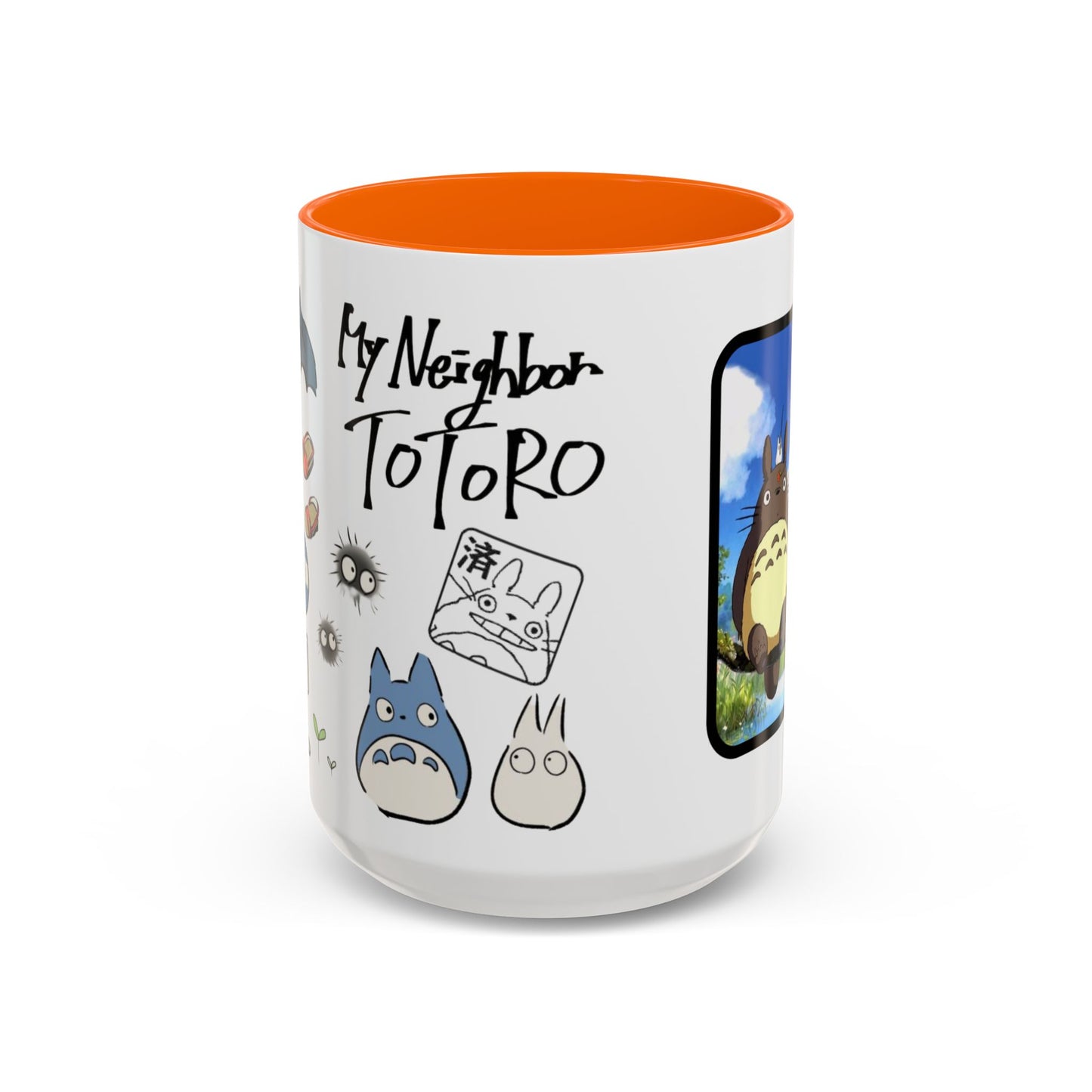 My Neighbor Totoro Accent Mug – Ghibli Collage Color Handle Cup 11oz & 15oz – Cute Anime Coffee Mug Gift