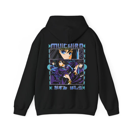 Muichiro Tokito Demon Slayer Back Print Hoodie – 100% Cotton Anime Hoodie for Mist Hashira Fans