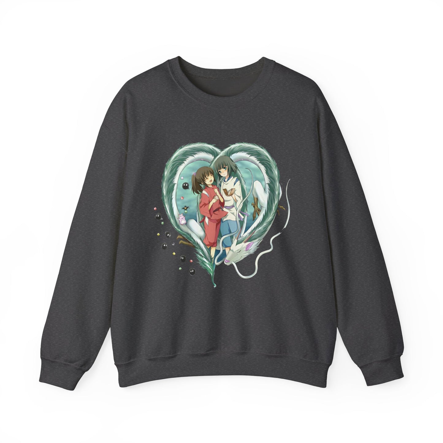 Chihiro and Haku Love Sweatshirt – 100% Cotton Spirited Away Anime Pullover for Studio Ghibli Fans