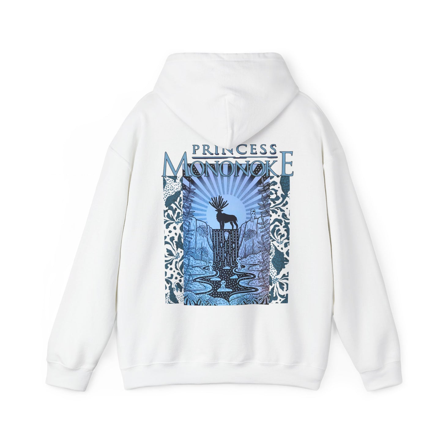 Mononoke Princess Forest Spirit Back Print Hoodie – 100% Cotton Studio Ghibli Anime Sweatshirt