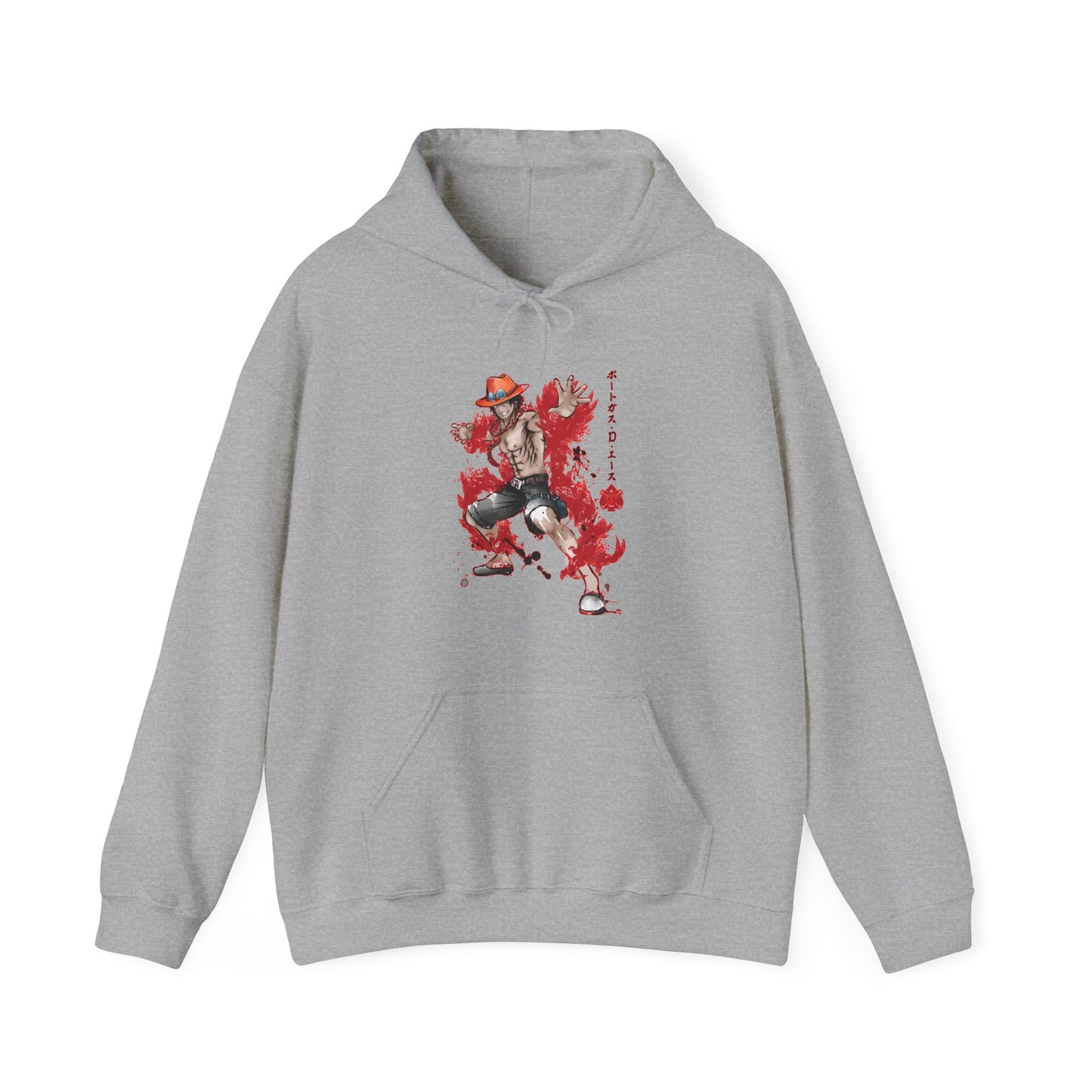 Portgas D. Ace Hoodie – 100% Cotton One Piece Anime Pullover for Fire Fist Fans