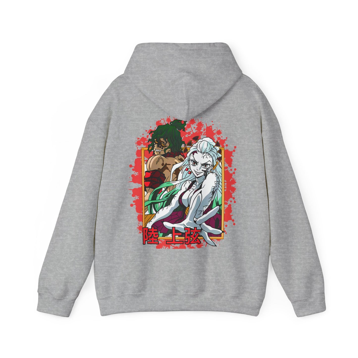 Daki Gyutaro Demon Slayer Back Print Hoodie – 100% Cotton Anime Hoodie for Upper Moon Fans