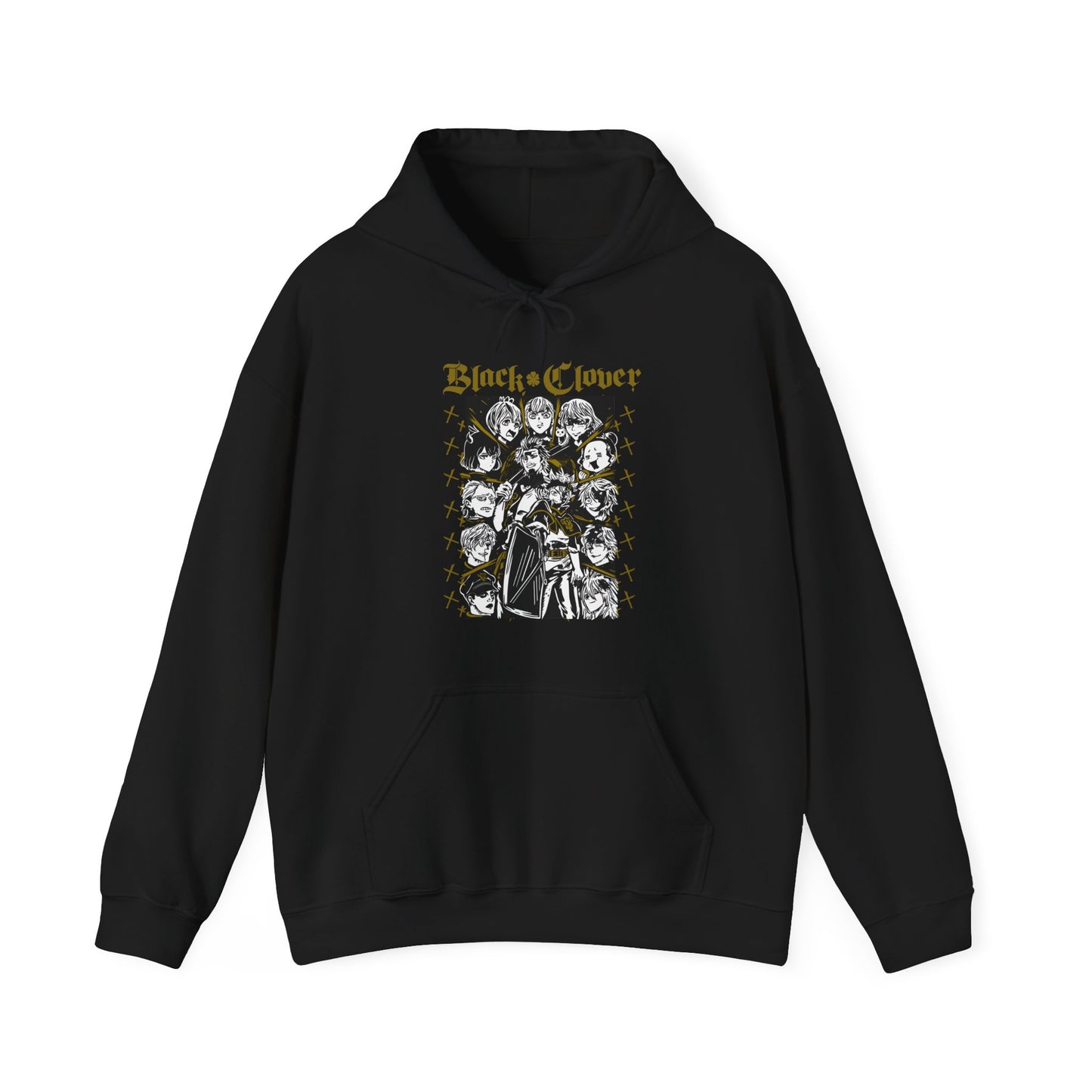 Black Clover Characters Hoodie – 100% Cotton Anime Hooded Sweatshirt – Asta Yuno Noelle Pullover for Fans