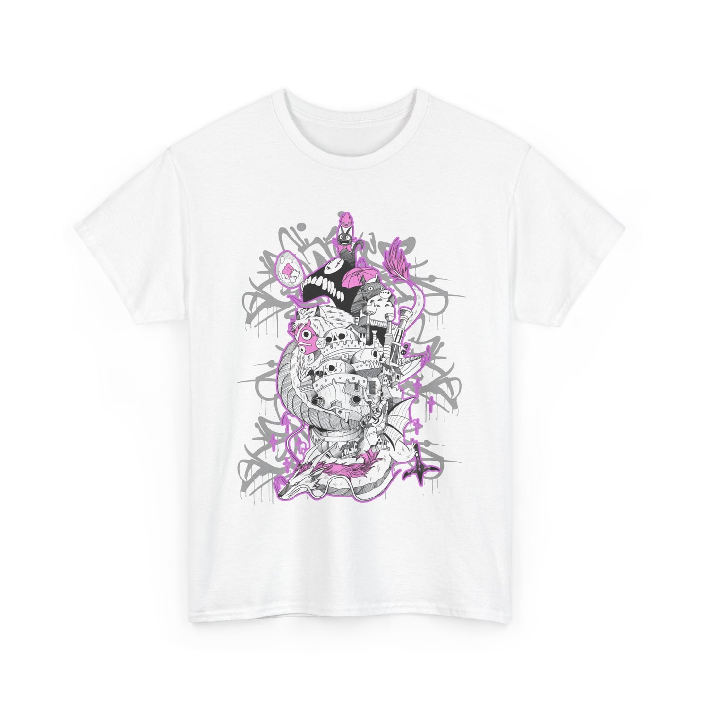 Studio Ghibli Art Deco T-Shirt | Anime Cotton Graphic Tee