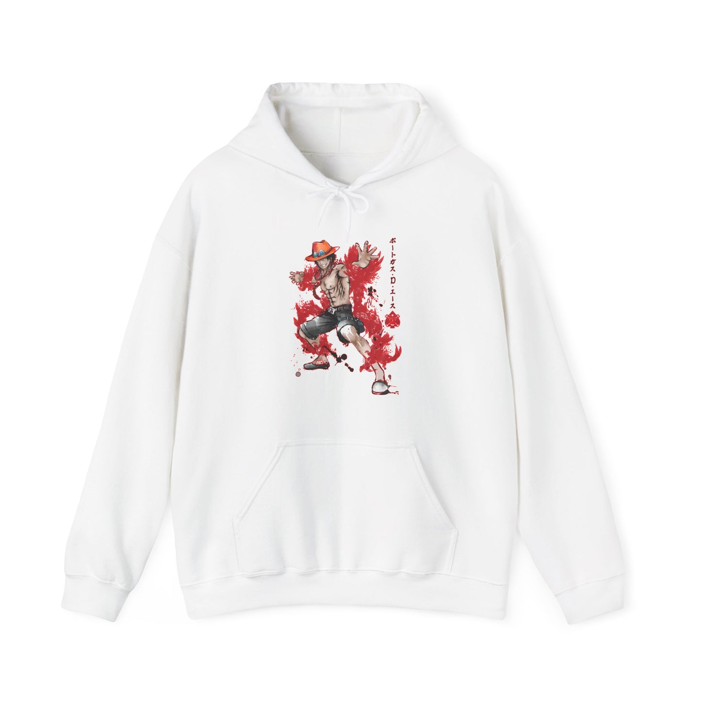 Portgas D. Ace Hoodie – 100% Cotton One Piece Anime Pullover for Fire Fist Fans