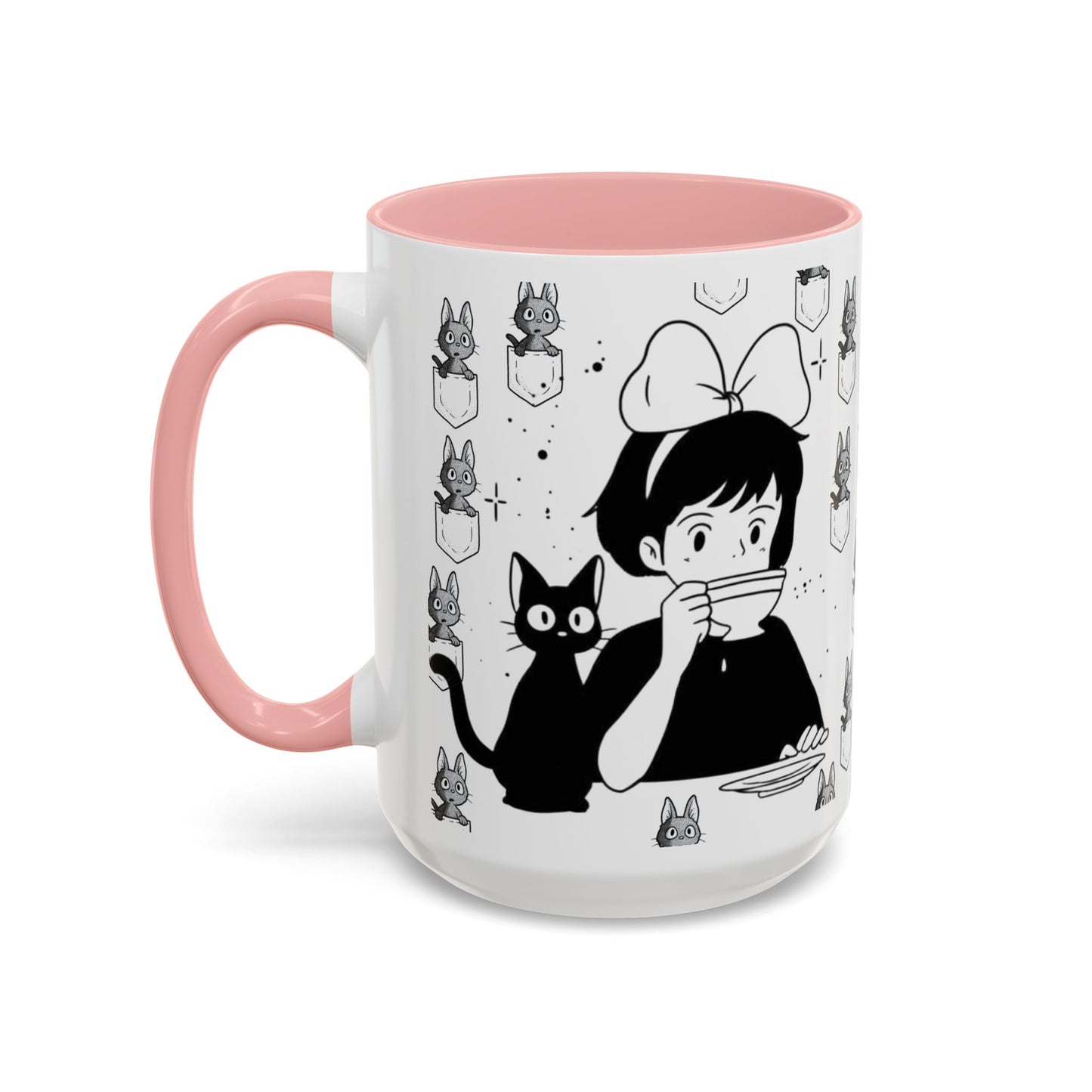 Kiki's Delivery Service Coffee Mug – Studio Ghibli Accent Handle Cup – 11oz & 15oz Anime Gift