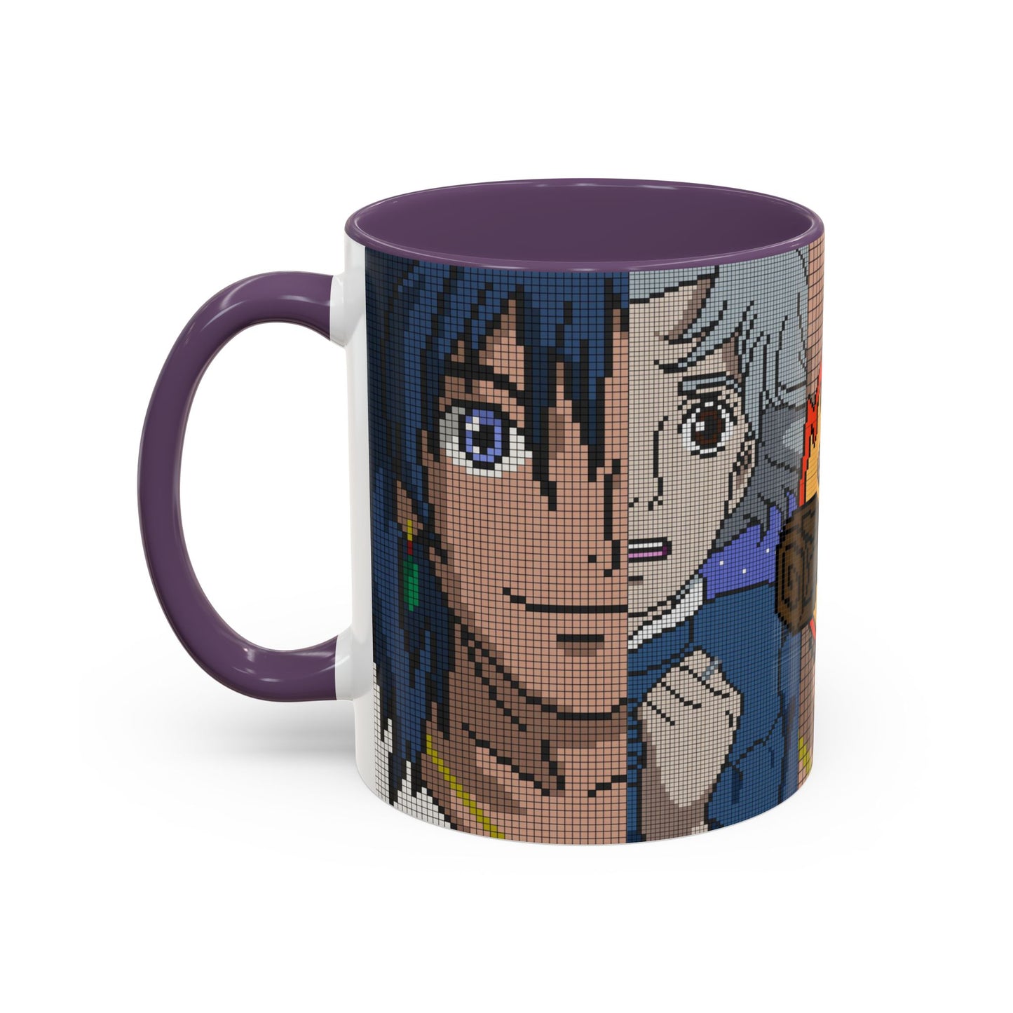 Howl's Moving Castle Pixel Accent Mug – Retro Anime Color Handle Cup 11oz & 15oz – Studio Ghibli Coffee Gift