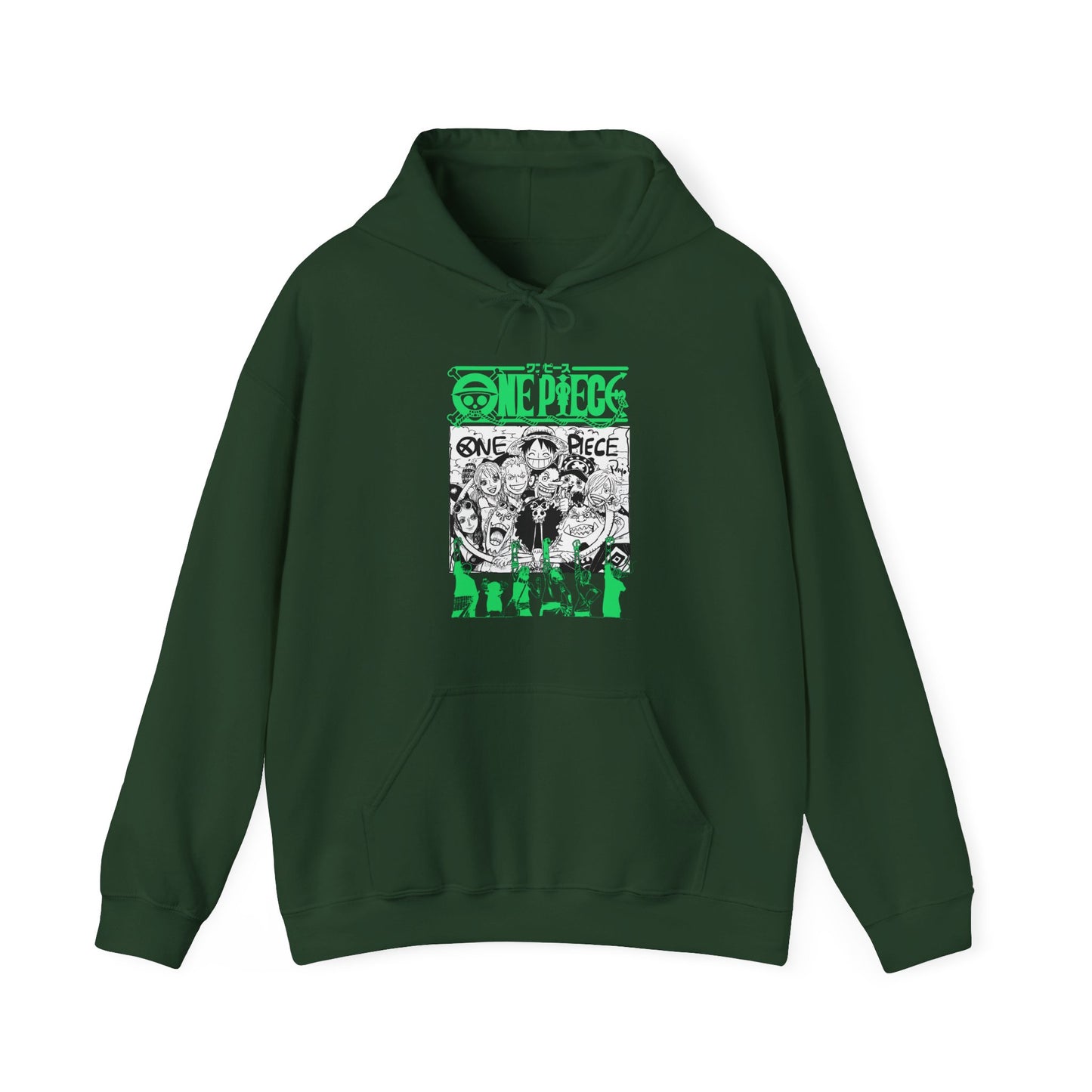 One Piece Characters Hoodie – 100% Cotton Anime Pullover Featuring Straw Hat Crew