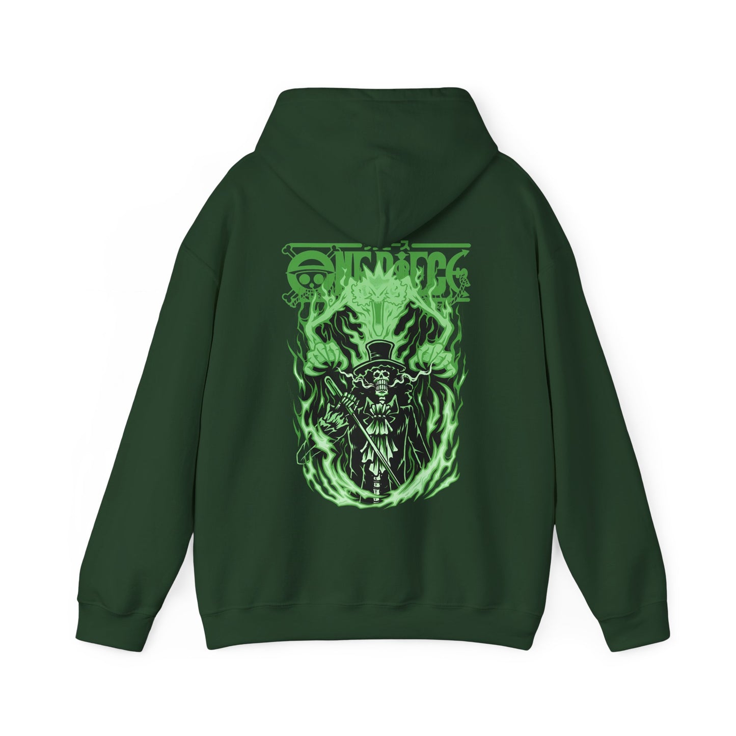 Brook One Piece Hoodie with Back Print – 100% Cotton Anime Pullover for Soul King Fans