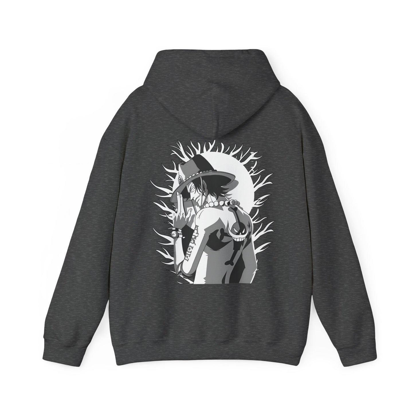 Portgas D. Ace One Piece Back Print Hoodie – 100% Cotton Anime Hoodie for Fire Fist Fans