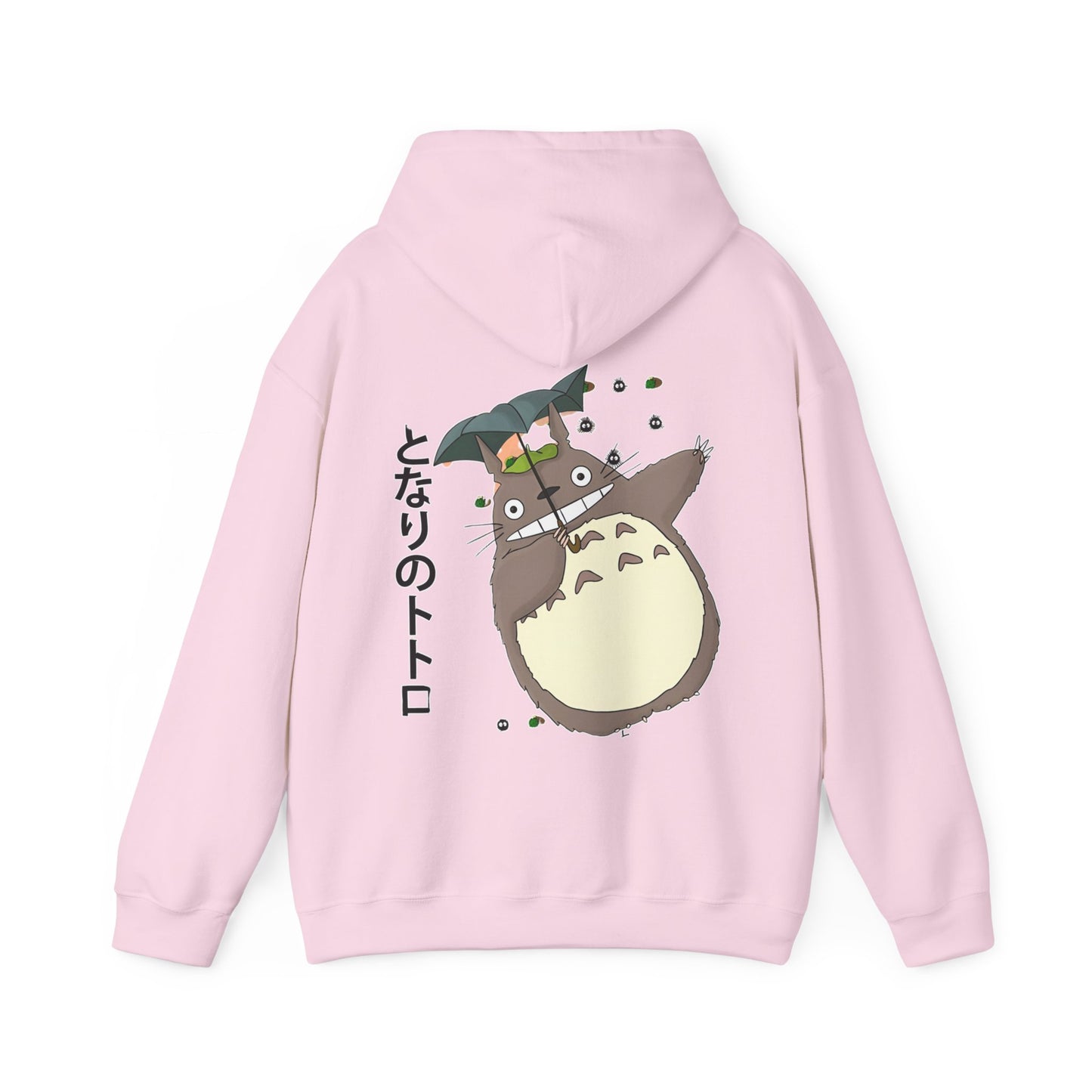 Totoro Funny Face Hoodie with Back Print – 100% Cotton Studio Ghibli Hoodie for Anime Fans