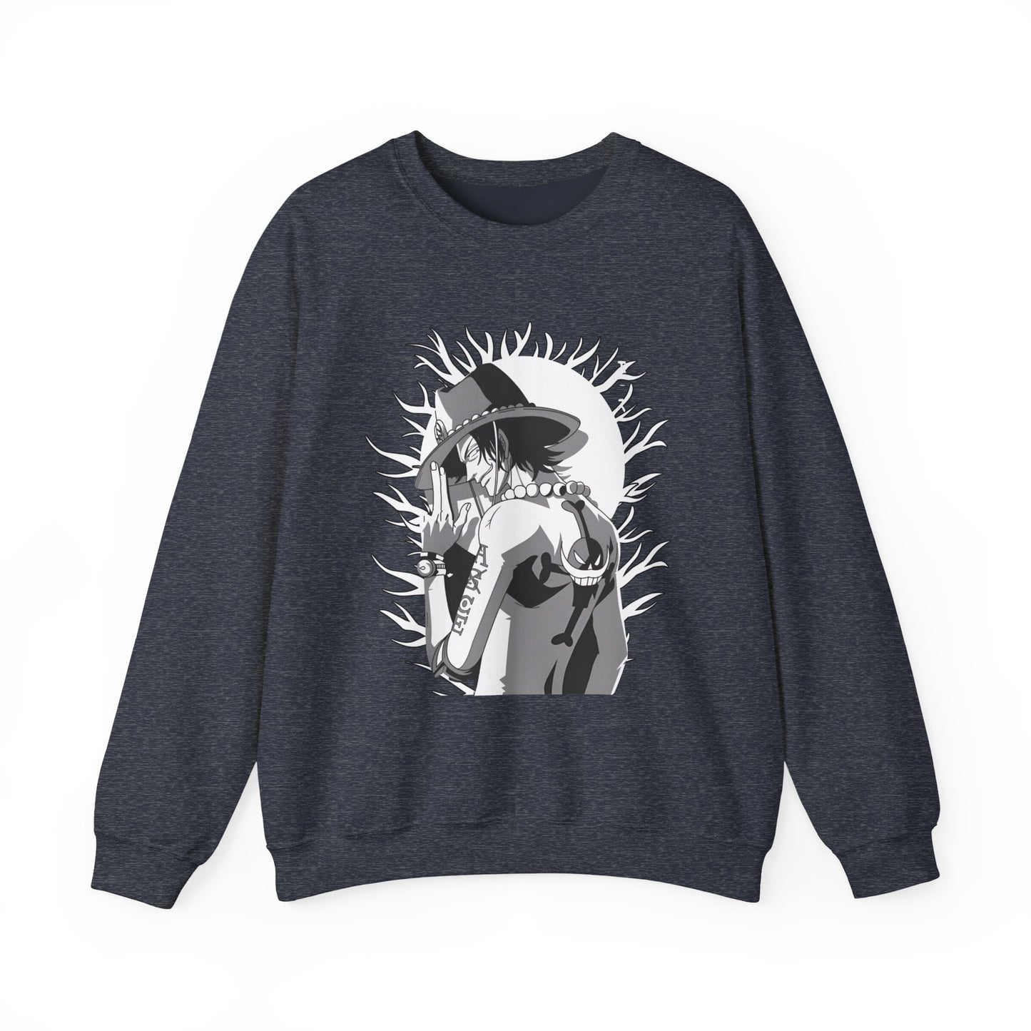 Portgas D. Ace One Piece Sweatshirt – 100% Cotton Anime Pullover for Fire Fist Fans
