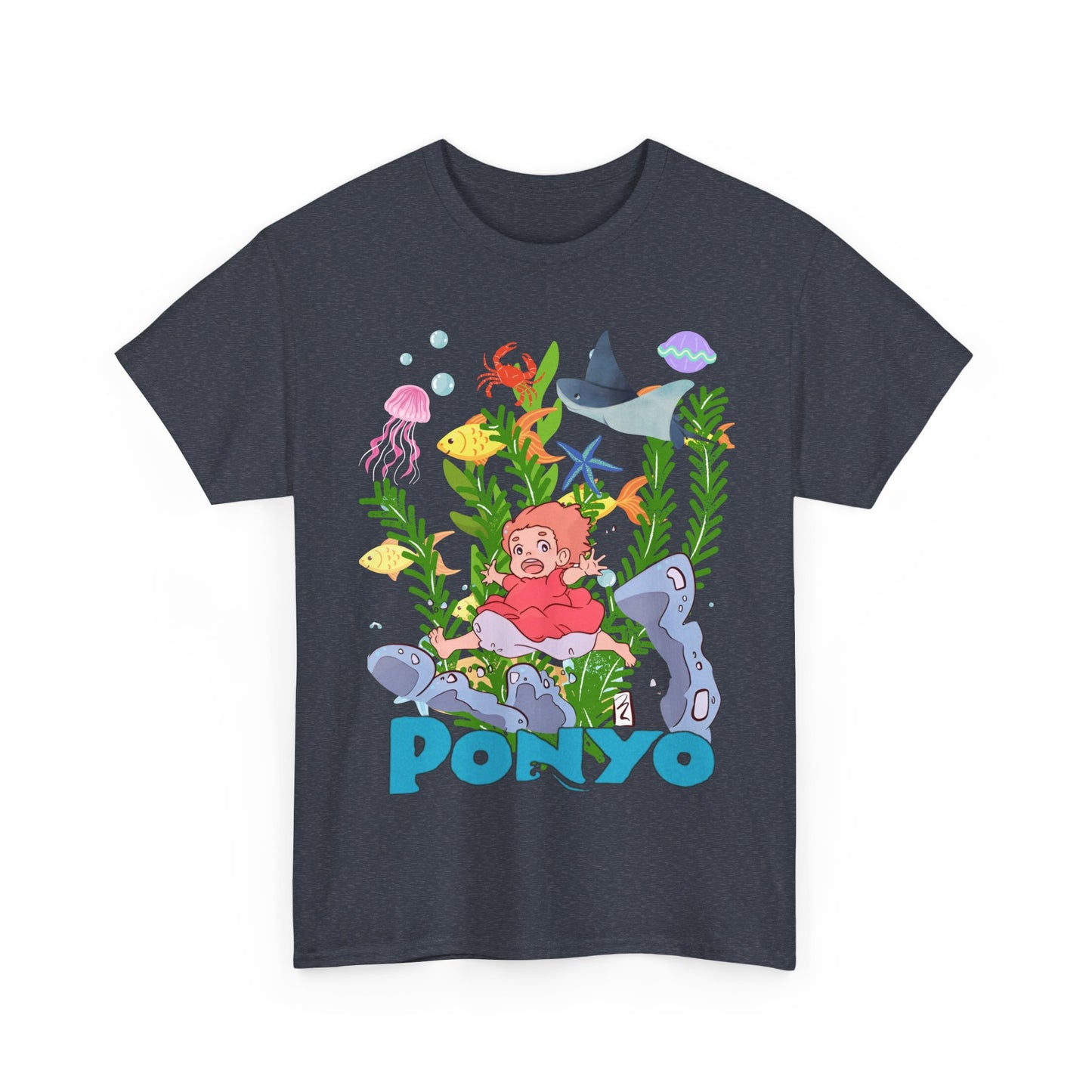 Ponyo Ghibli Sea World T-Shirt 100% Cotton Studio Ghibli Anime Tee