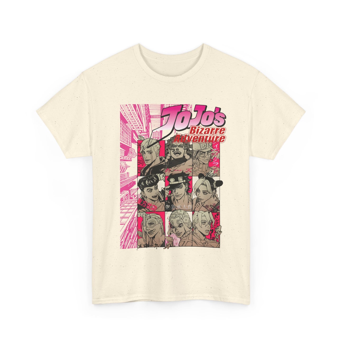 JoJo’s Bizarre Adventure T-Shirt – 100% Cotton Anime Tee Featuring Iconic Joestar Characters – Stylish Otaku Apparel