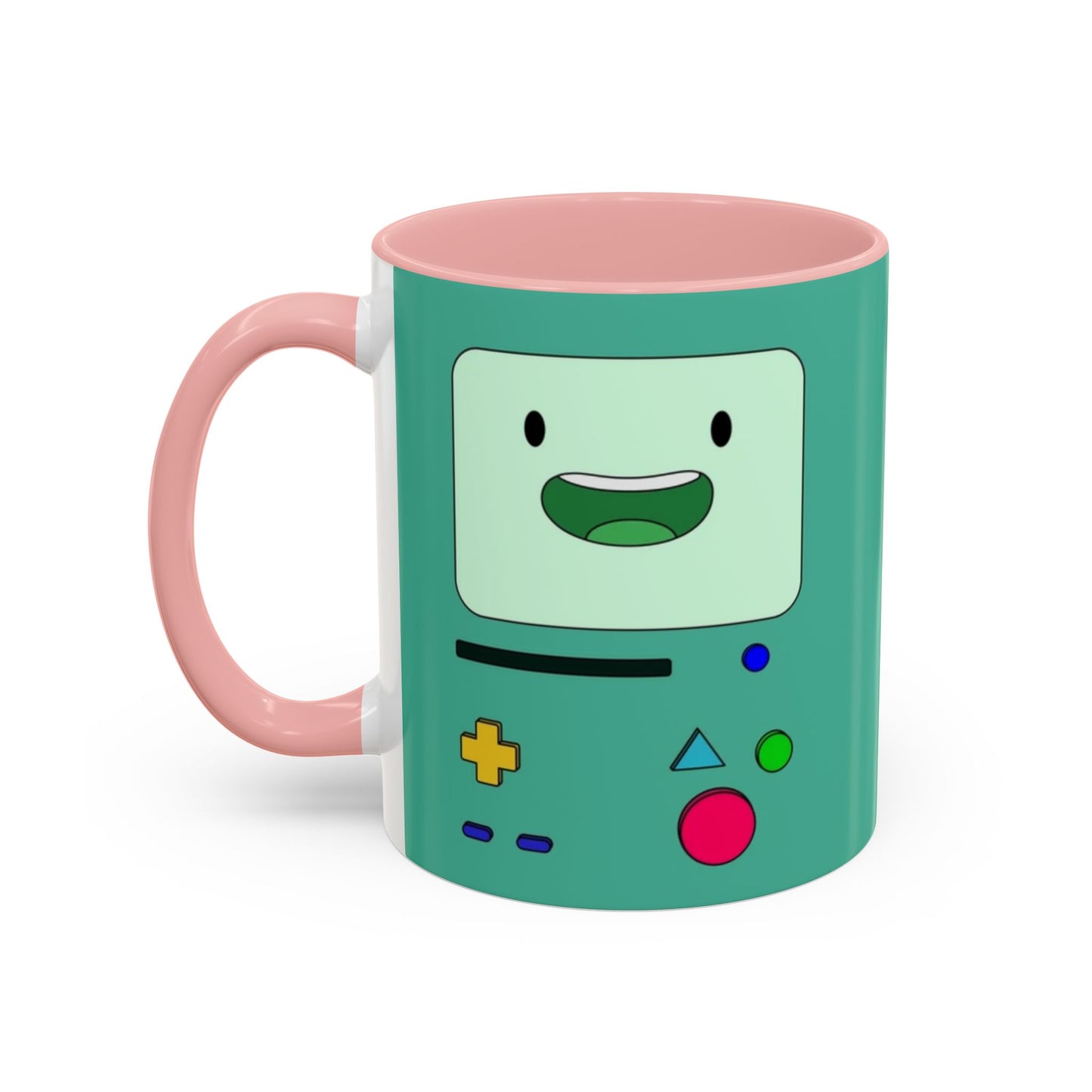 BMO Adventure Time Accent Handle Mug – Colorful Beemo Cup – 11oz & 15oz Ceramic Gift for Cartoon Fans