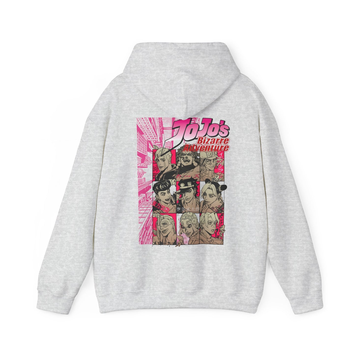 JoJo’s Bizarre Adventure Back Print Hoodie – 100% Cotton Anime Pullover with Stand & Joestar Back Design – Otaku Streetwear