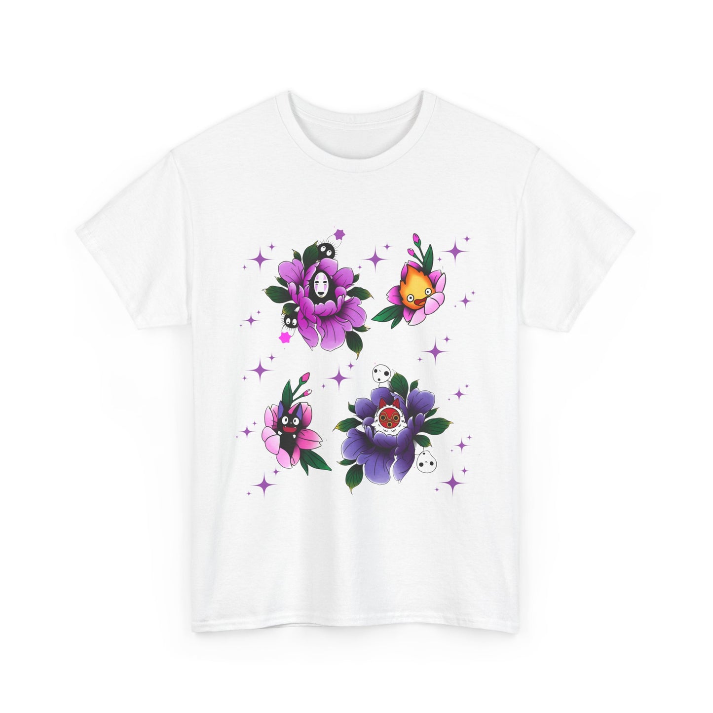 Cute Ghibli Characters T-Shirt – 100% Cotton Studio Anime Tee